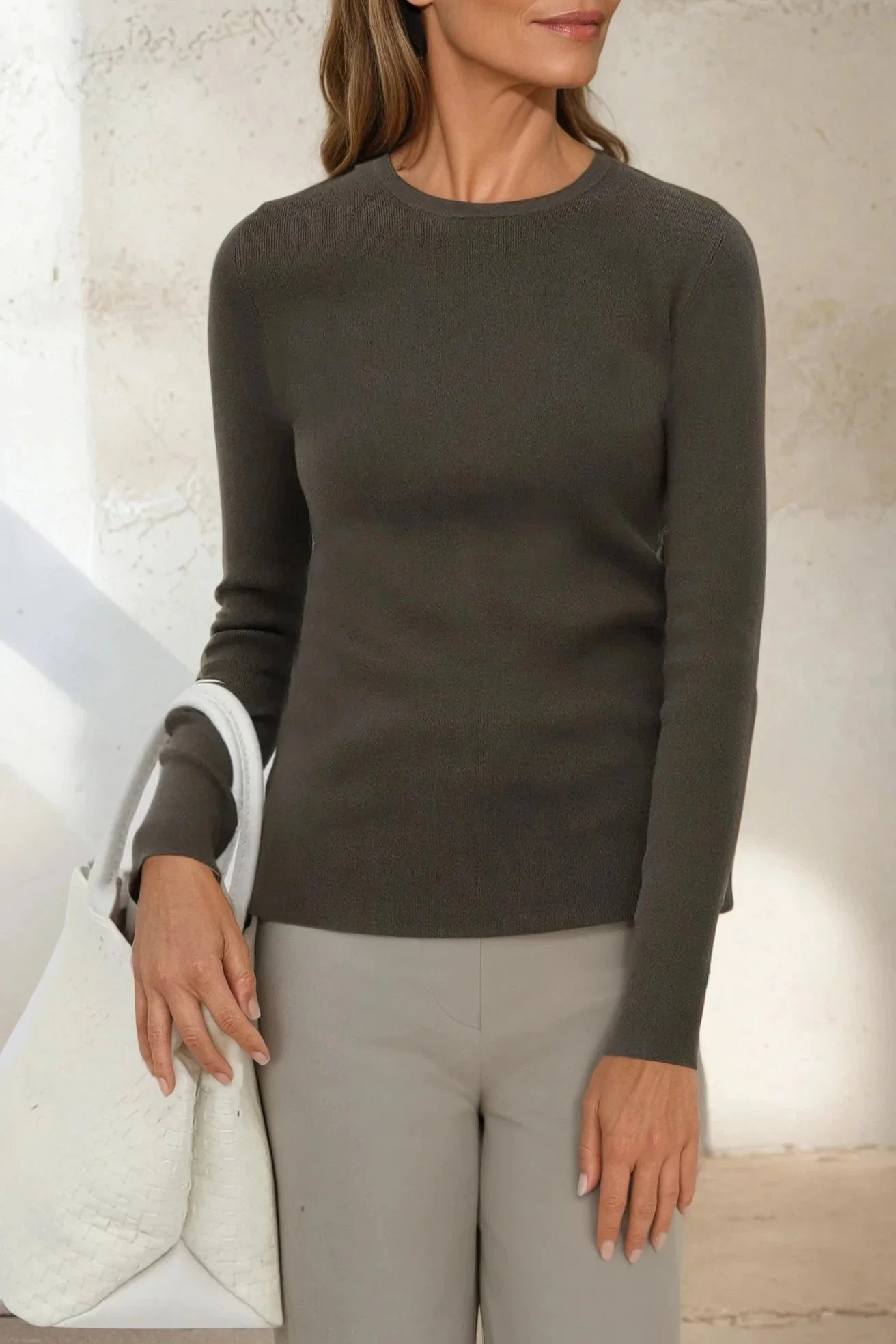LONG SLEEVE CREW IN ITALIAN COTTON KNIT - Image 13