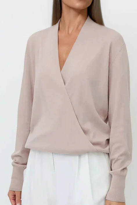 TORY ITALIAN COTTON SURPLICE WRAP TOP - Image 15