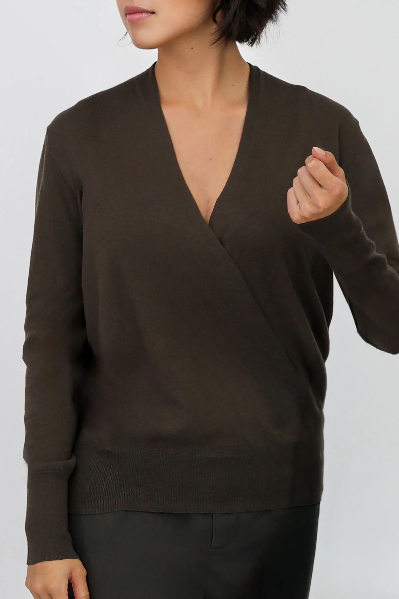 TORY ITALIAN COTTON SURPLICE WRAP TOP - Image 19