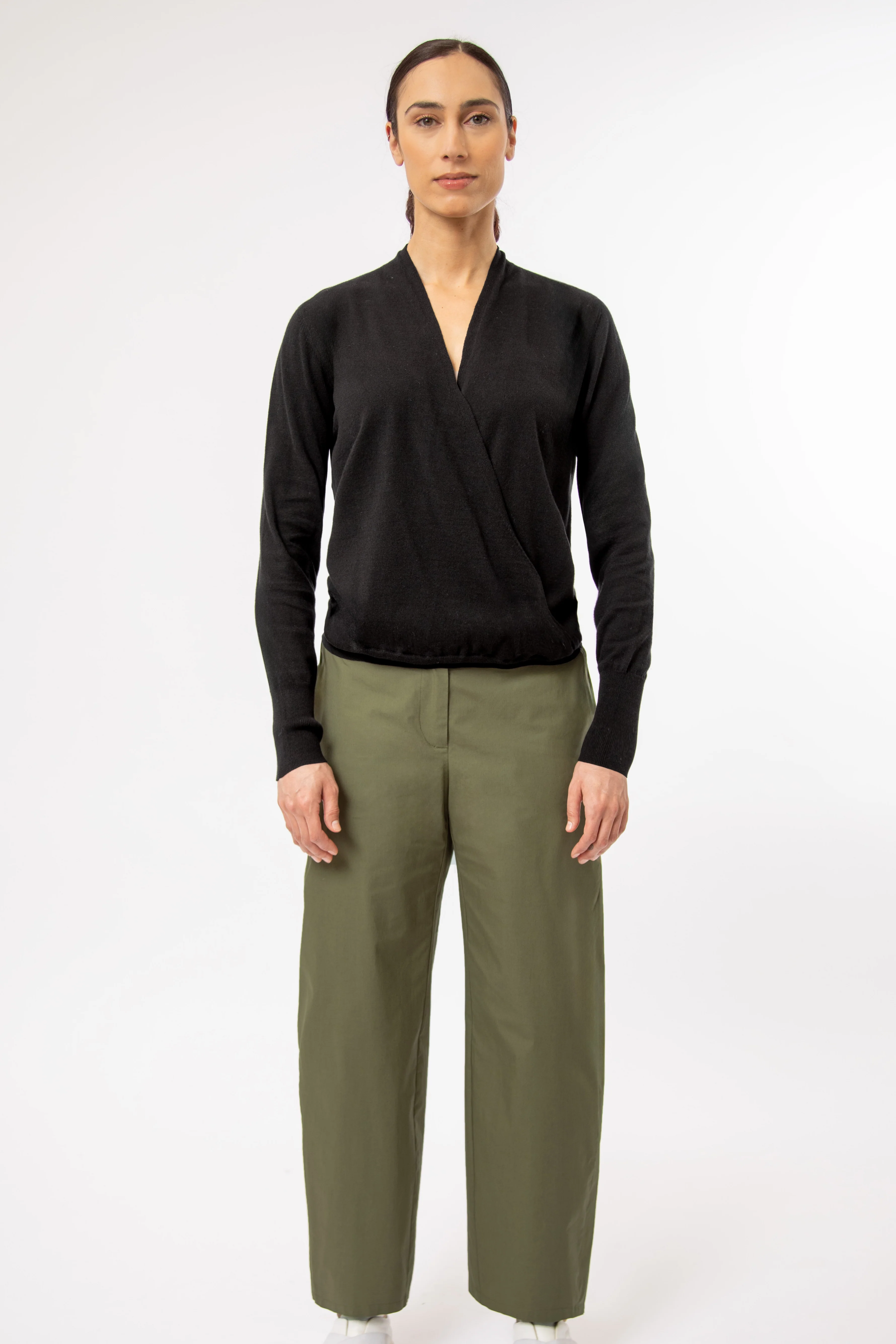 TORY ITALIAN COTTON SURPLICE WRAP TOP - Image 20