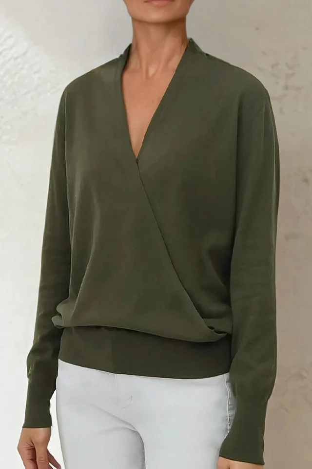 TORY ITALIAN COTTON SURPLICE WRAP TOP - Image 23