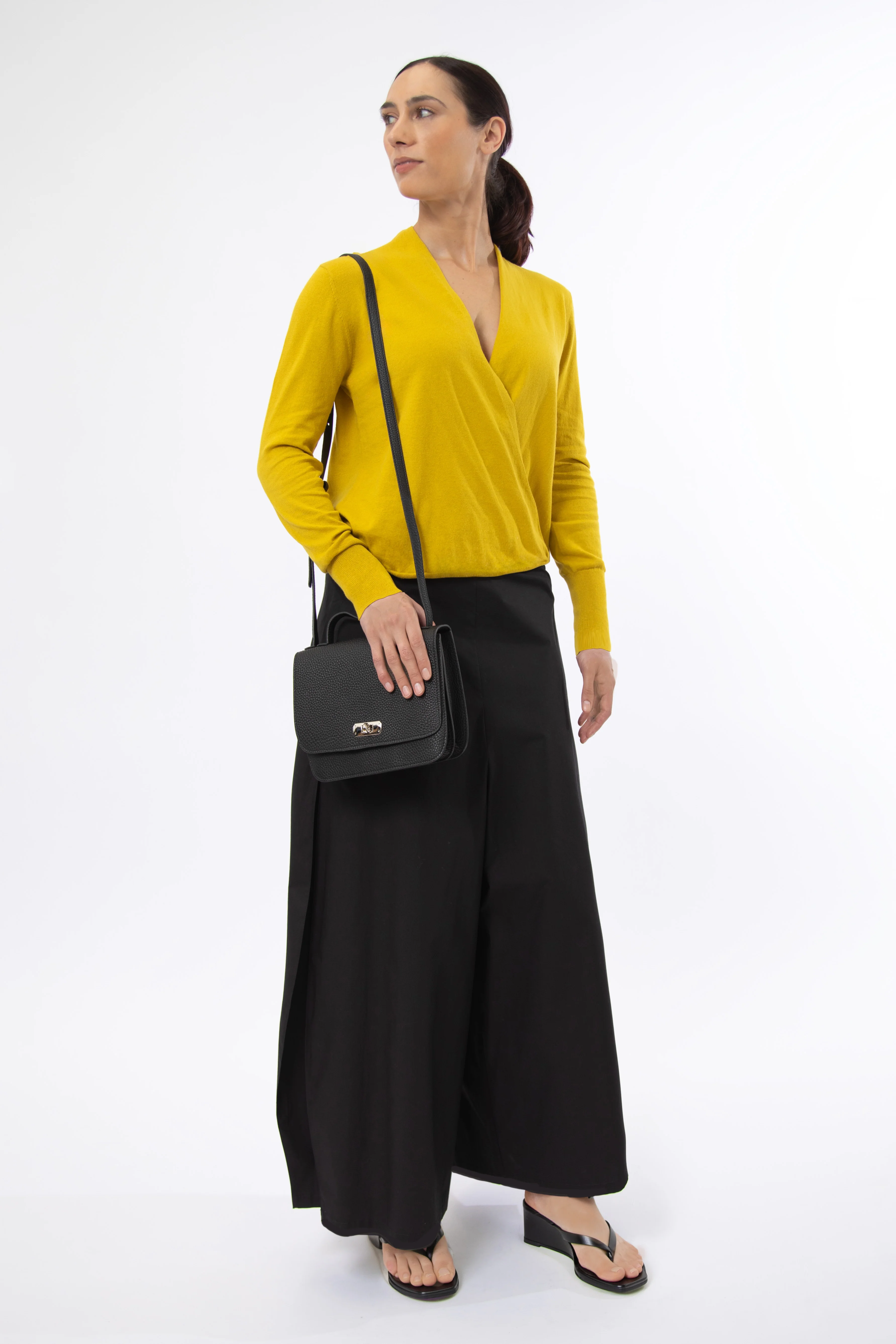 TORY ITALIAN COTTON SURPLICE WRAP TOP - Image 6