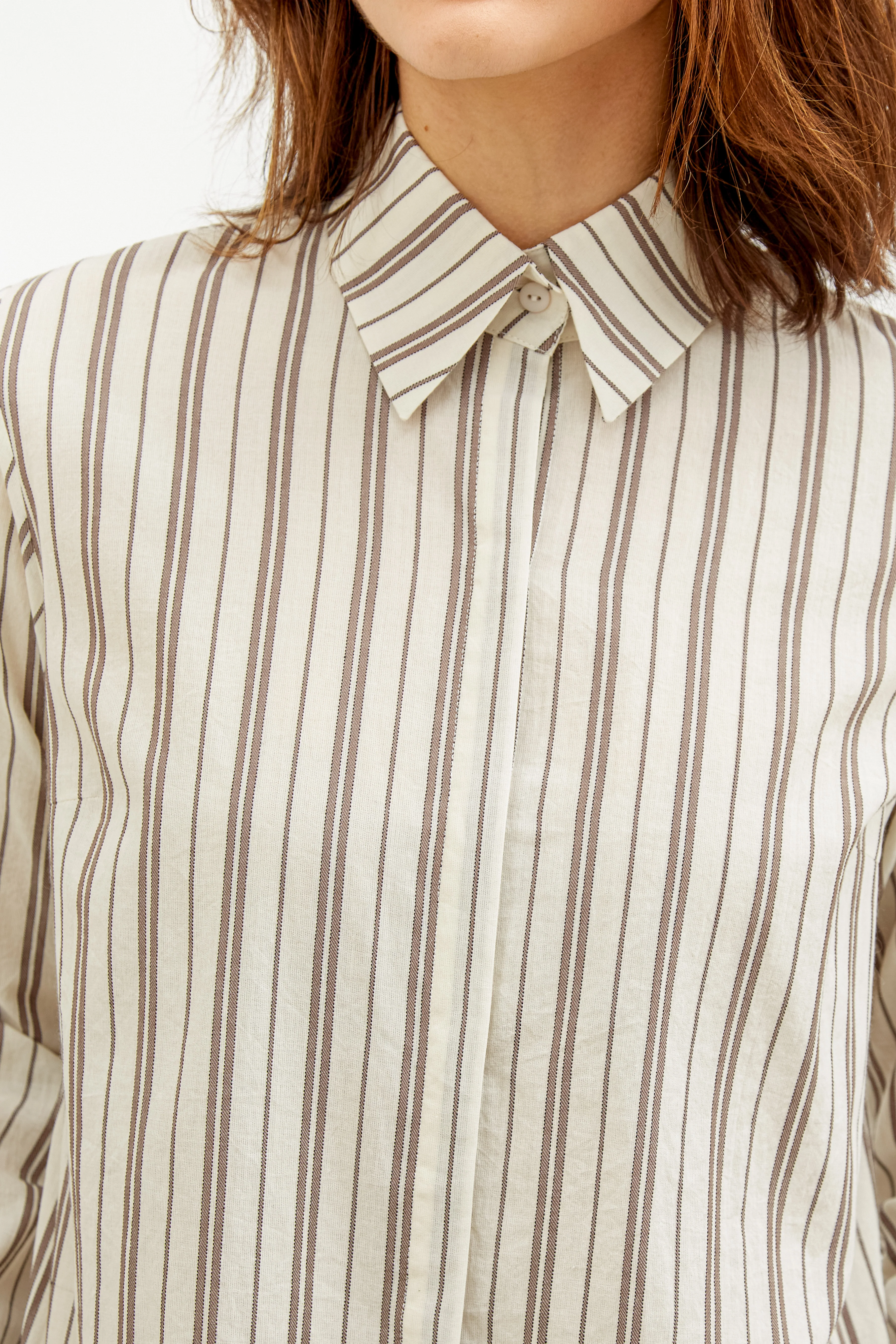 CELIA BOXY SHORT CUT STRIPED BLOUSE - Image 2