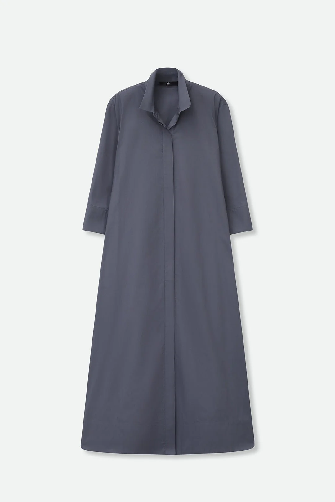 DANNI DRESS IN ITALIAN COTTON SLATE CHARCOAL - Image 3