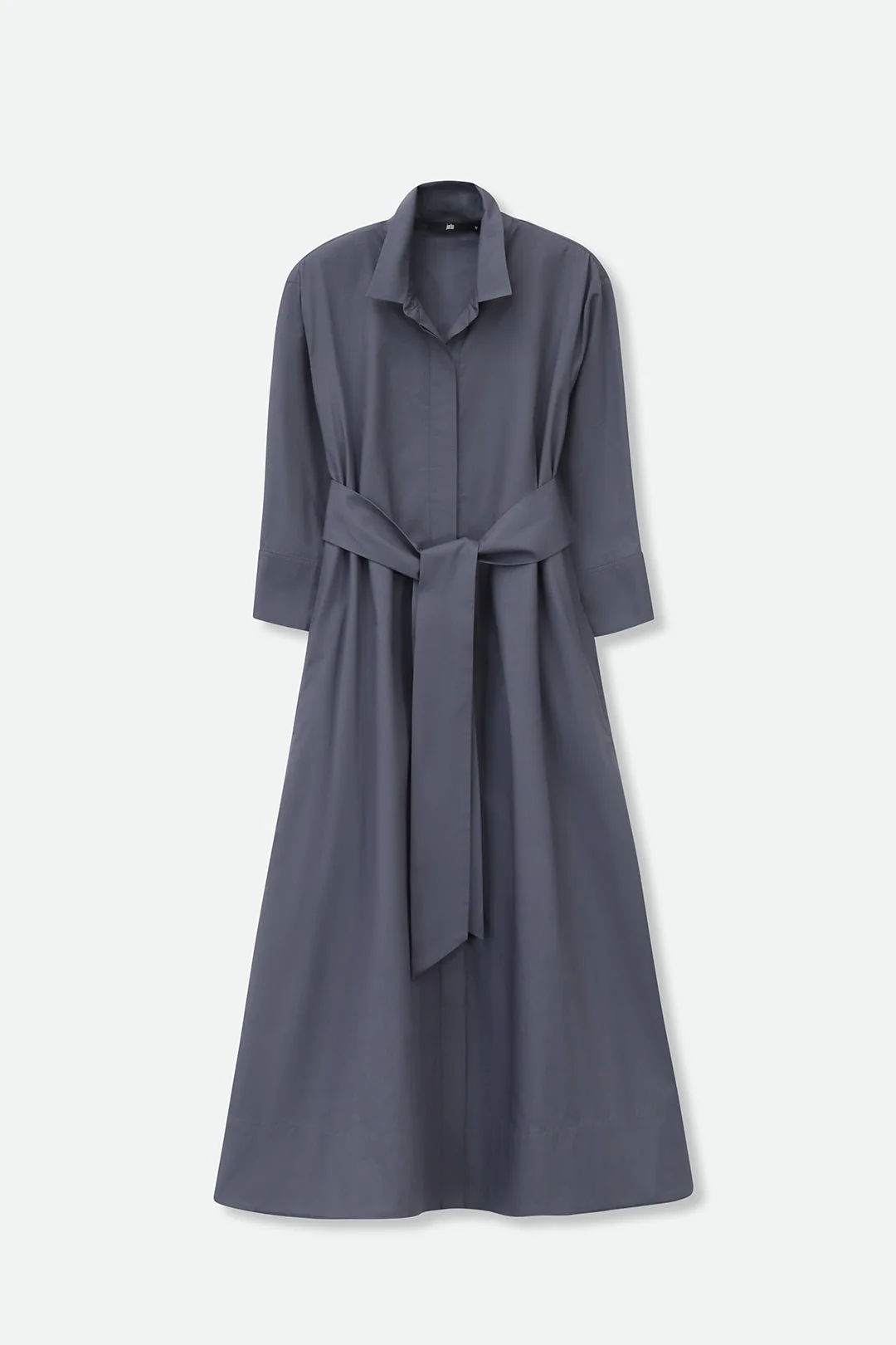 DANNI DRESS IN ITALIAN COTTON SLATE CHARCOAL - Image 5