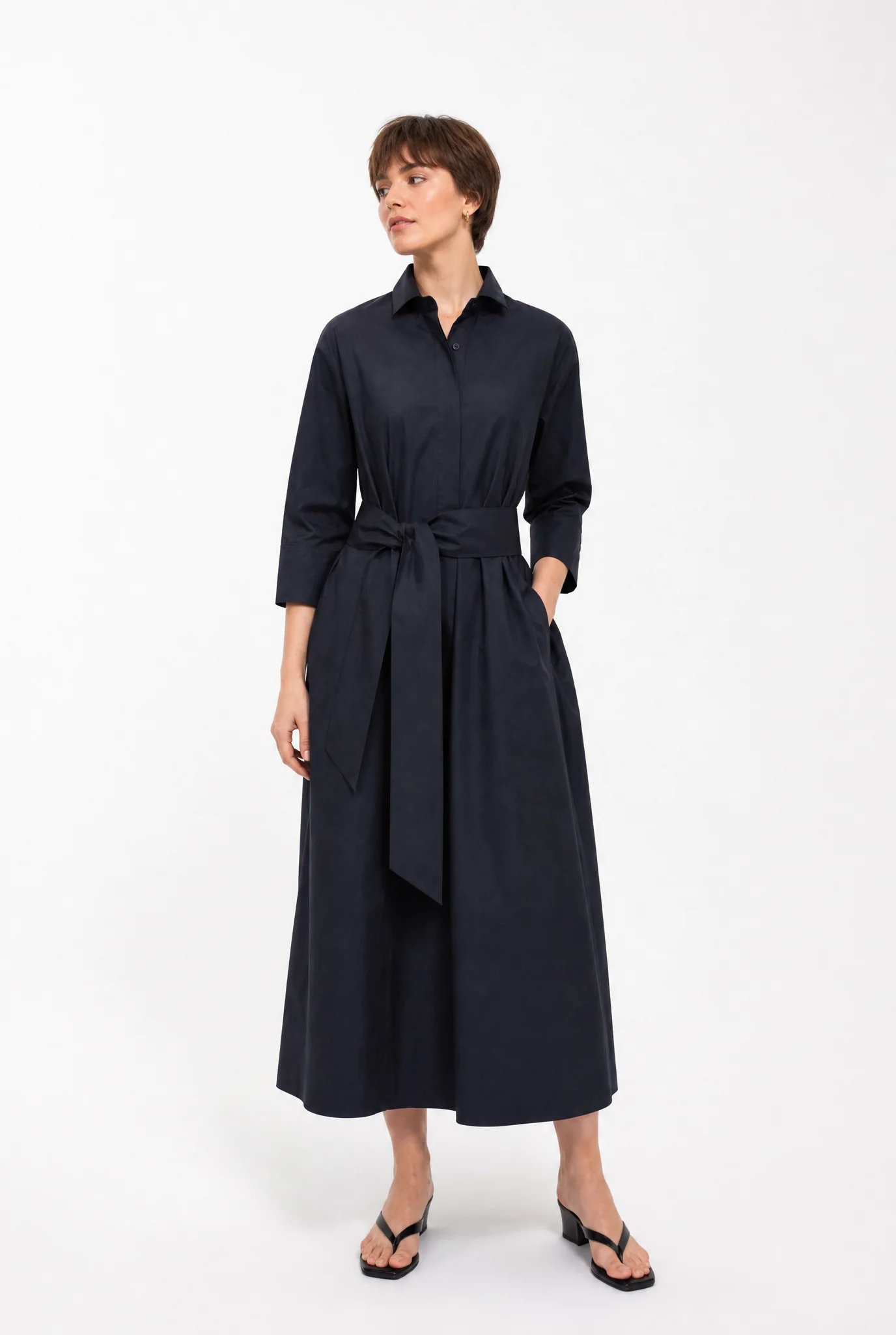 DAXTON DRESS IN ITALIAN FINE STRETCH COTTON - Image 8