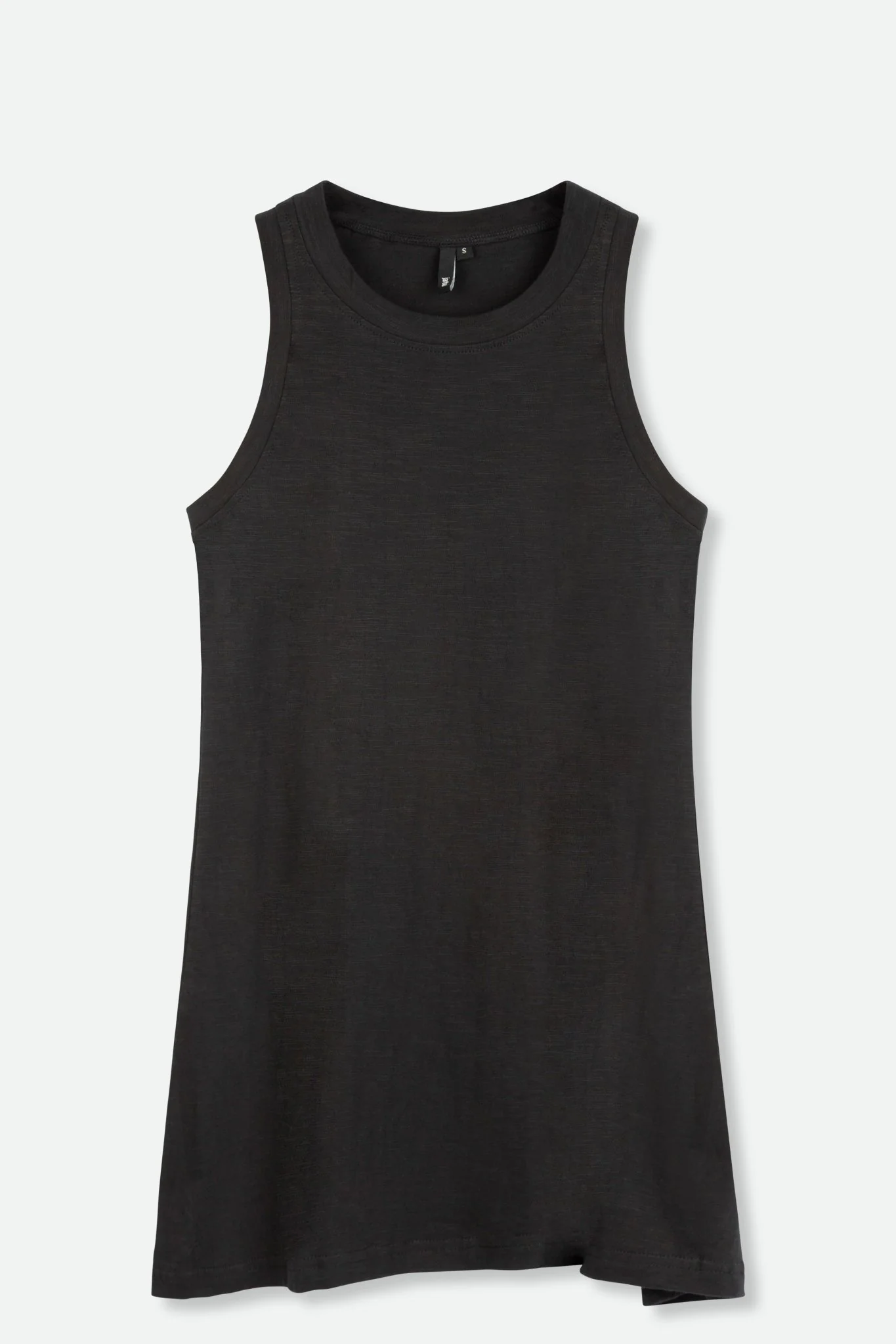 SLEEVELESS CREW A-LINE IN SLUB COTTON