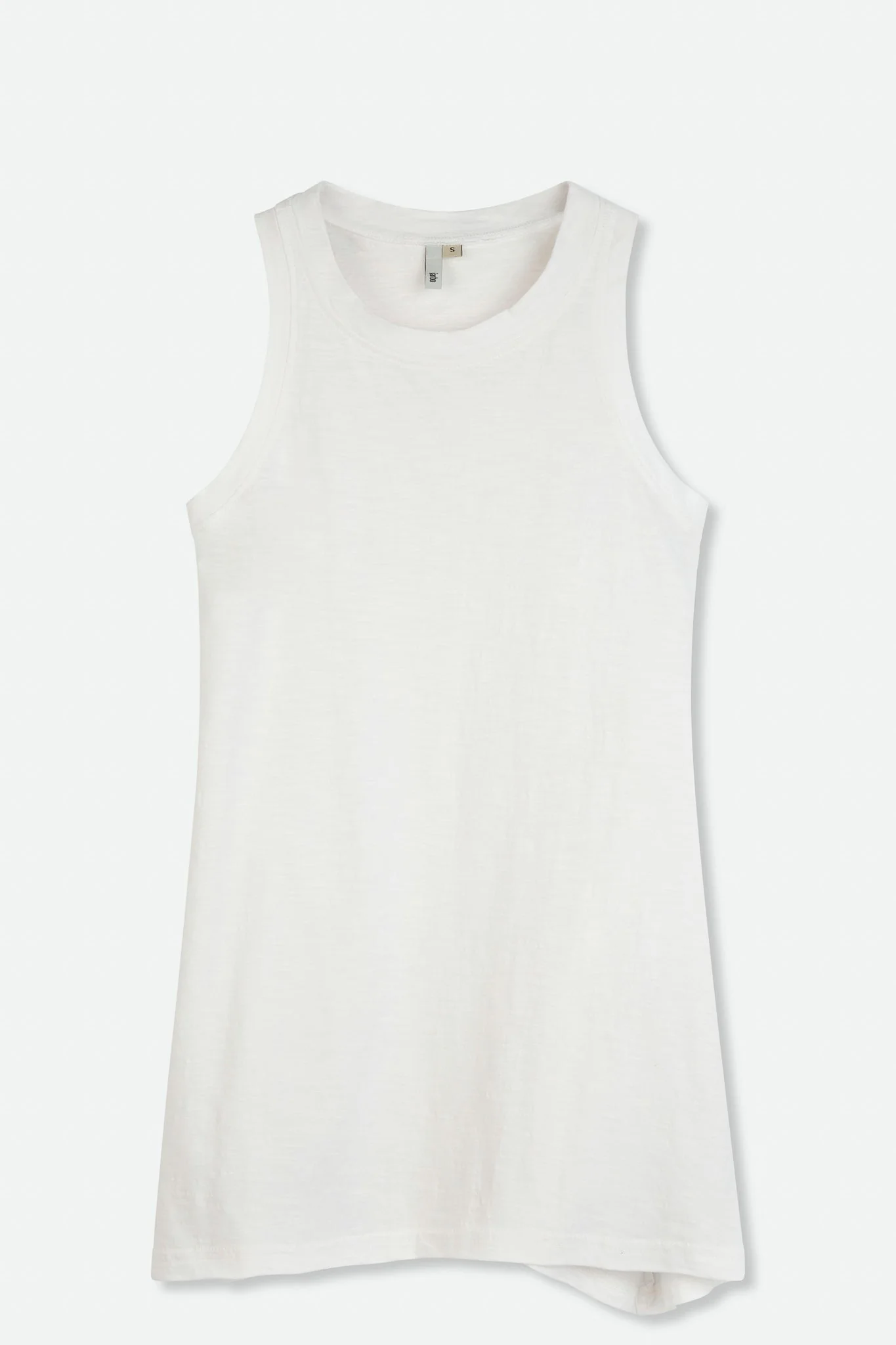 SLEEVELESS CREW A-LINE IN SLUB COTTON - Image 2