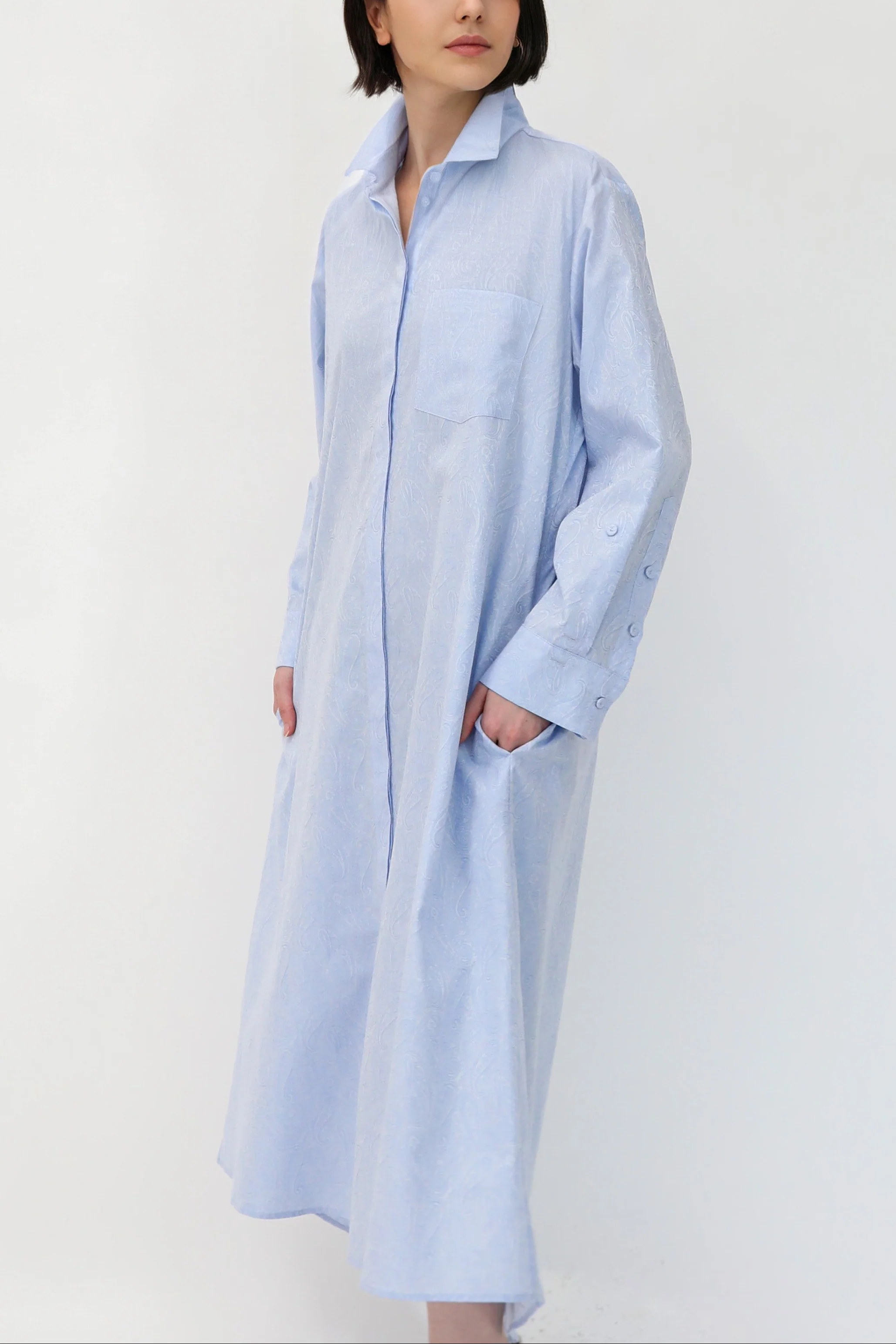 DELPHINE DRESS IN ITALIAN COTTON JACQUARD