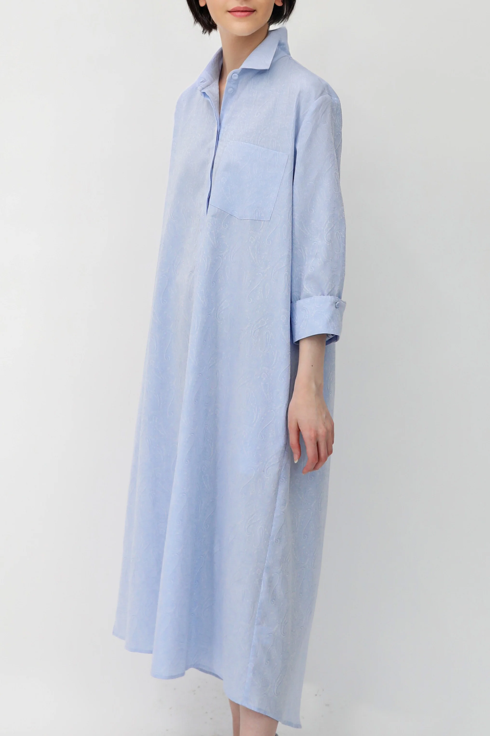DELPHINE DRESS IN ITALIAN COTTON JACQUARD - Image 5