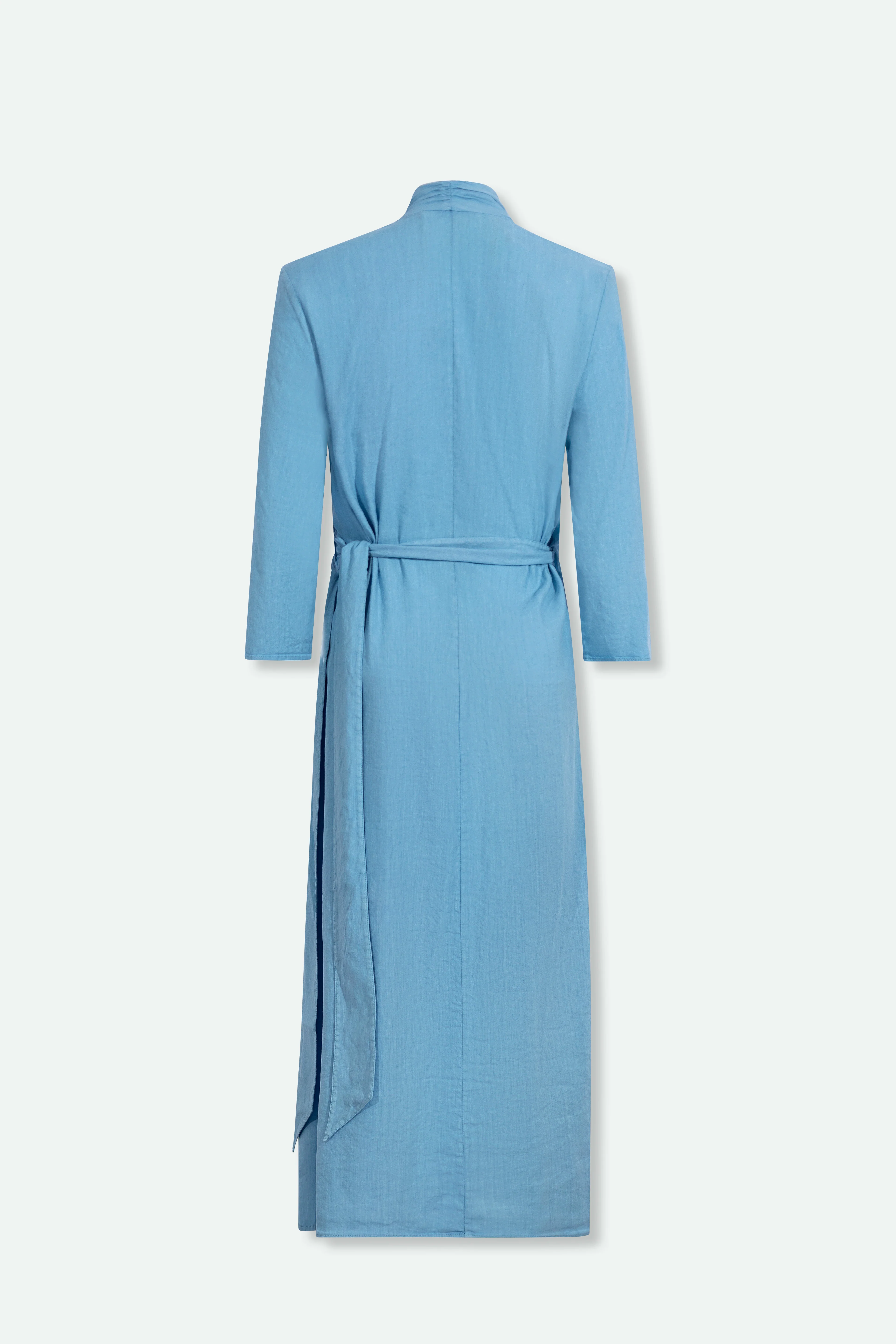 DIANE WRAP DRESS IN ITALIAN LINEN STRETCH - Image 4