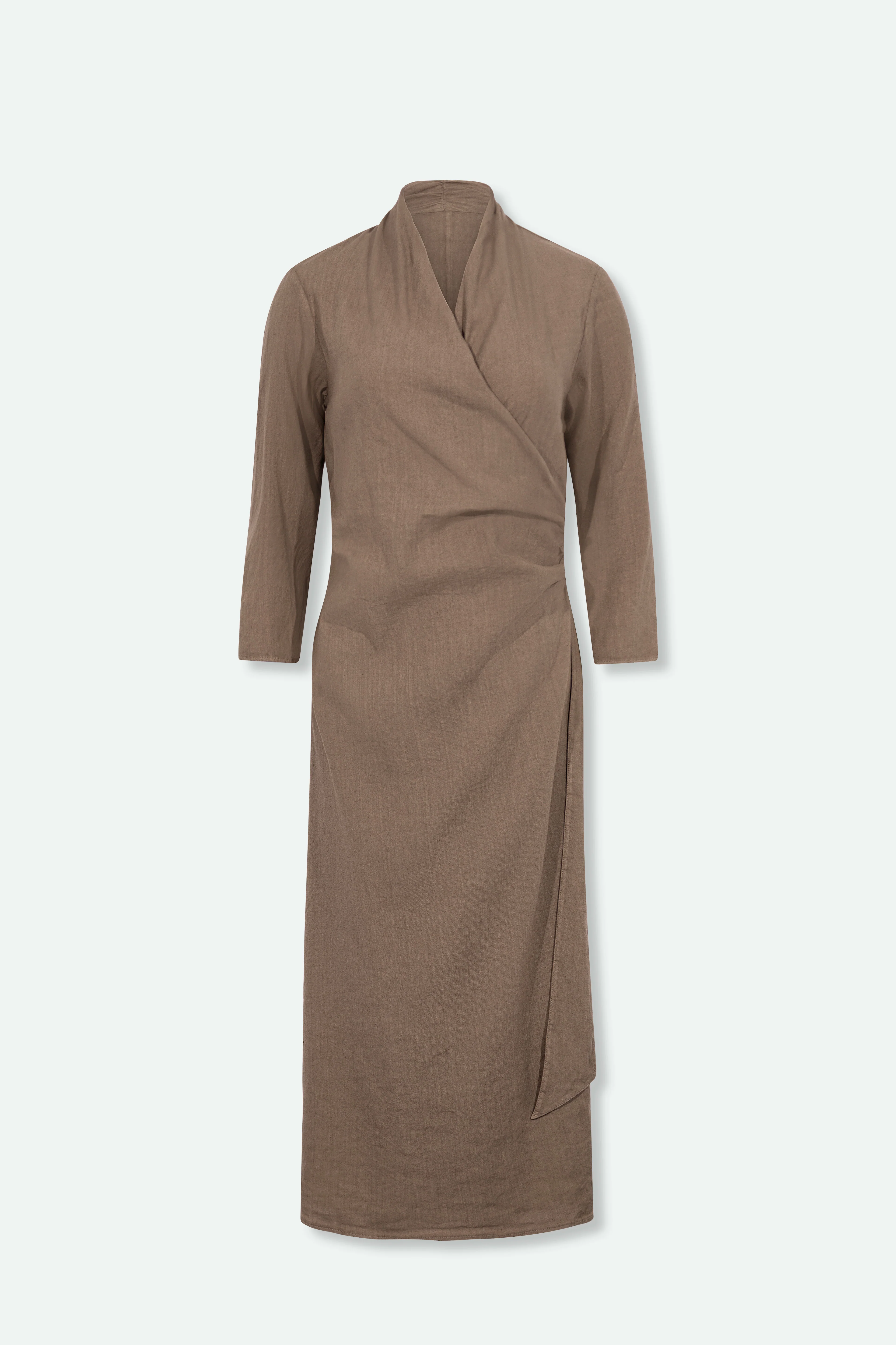 DIANE WRAP DRESS IN ITALIAN LINEN STRETCH - Image 7