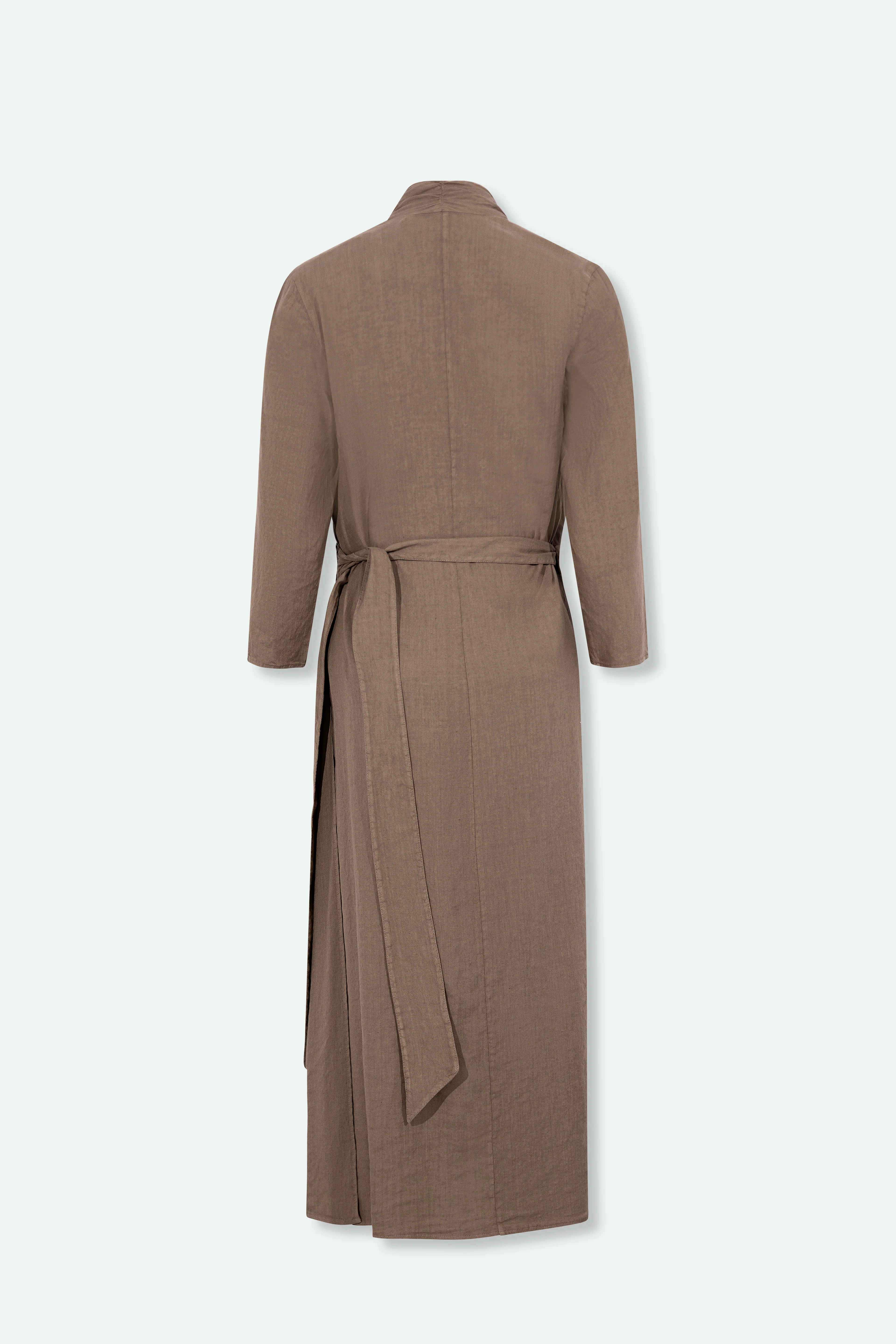 DIANE WRAP DRESS IN ITALIAN LINEN STRETCH - Image 9