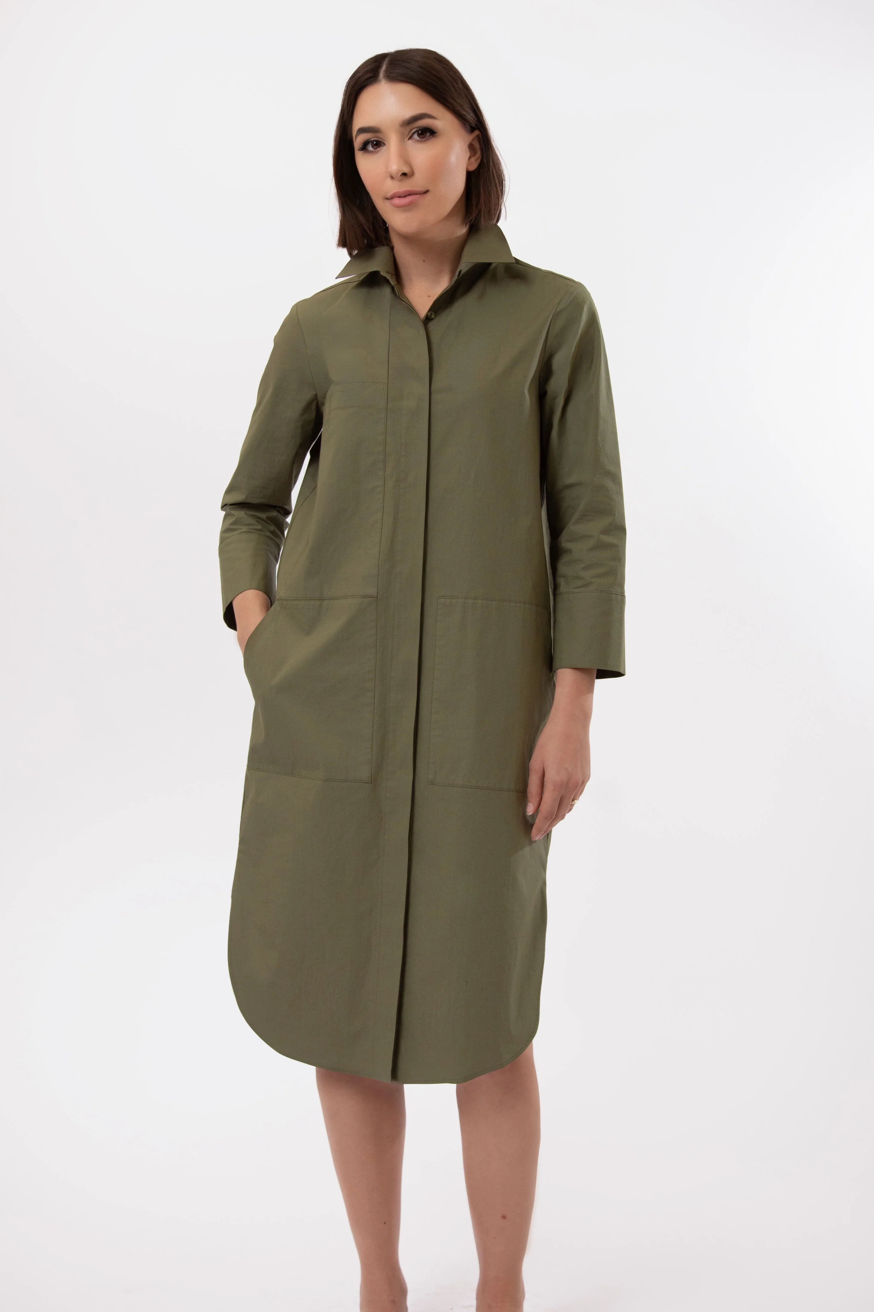 DORIAN DRESS IN ITALIAN FINE STRETCH COTTON - Image 5