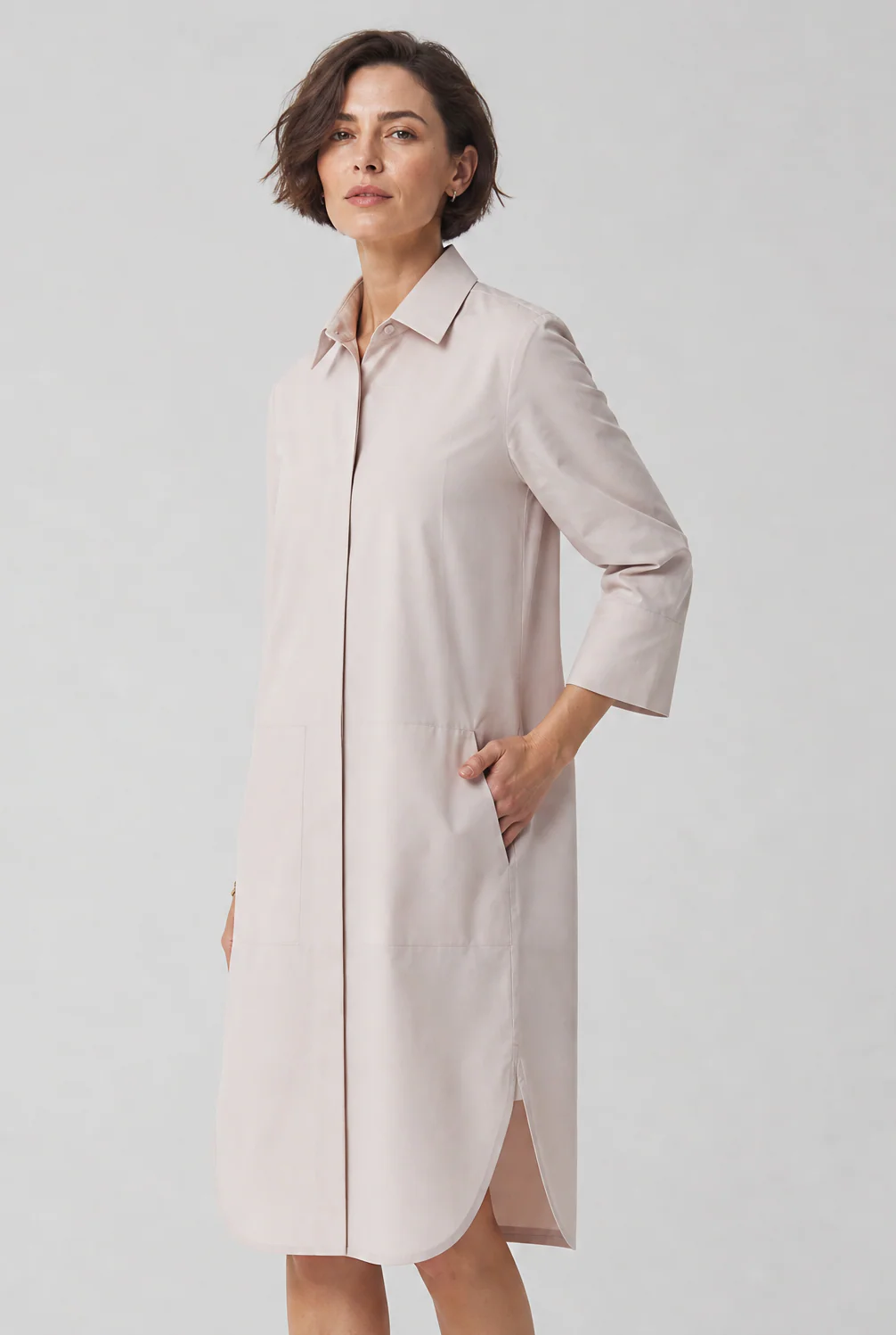 DORIAN DRESS IN ITALIAN FINE STRETCH COTTON - Image 8