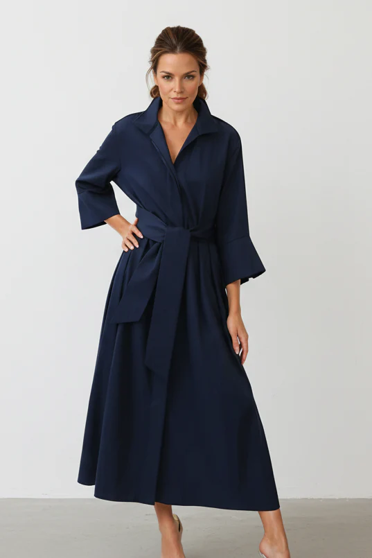 DUNE DRESS IN ITALIAN POPLIN COTTON