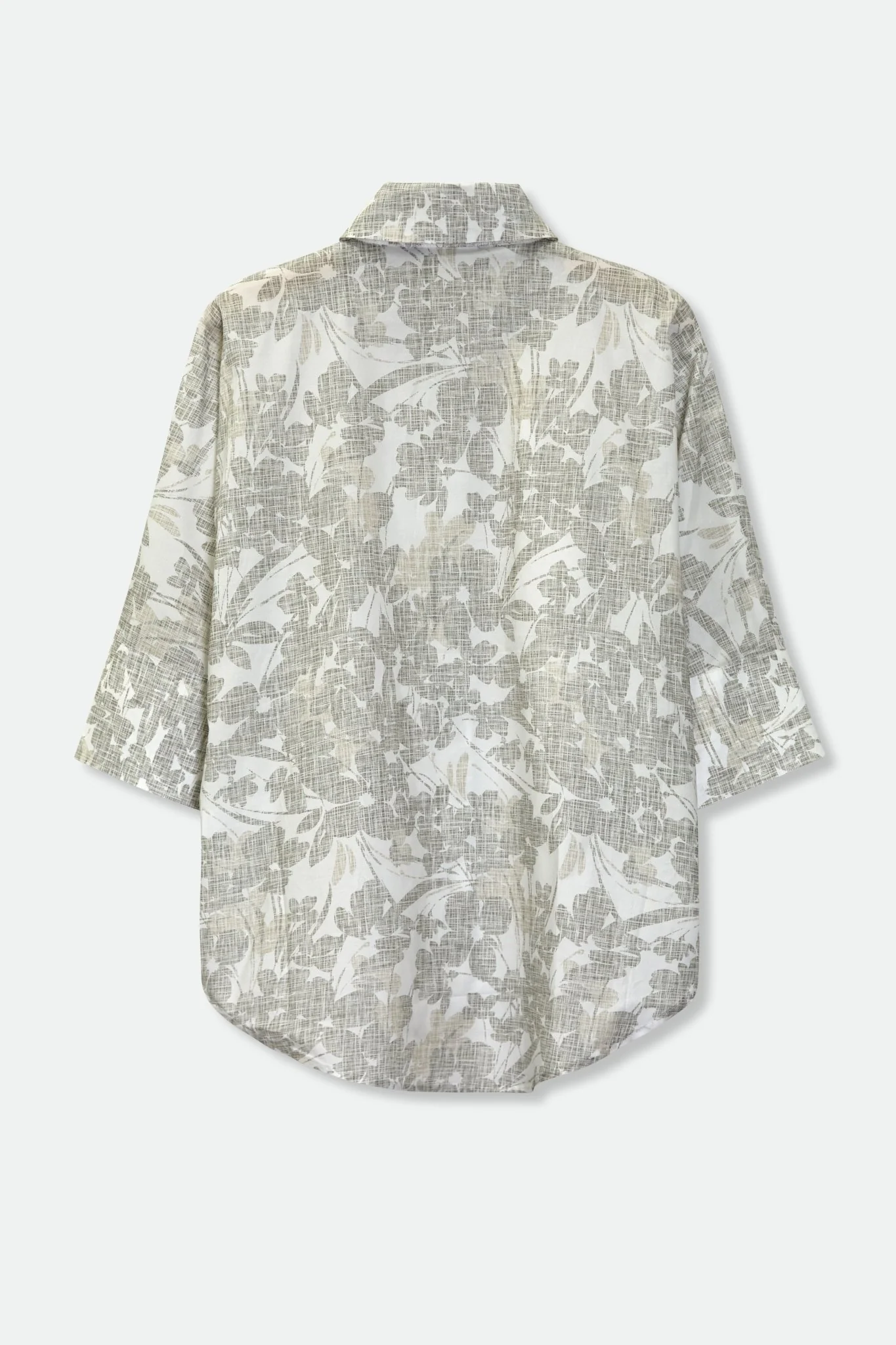 SAHANA DOLMAN SHIRT IN ITALIAN COTTON GREY FLORAL - Image 2