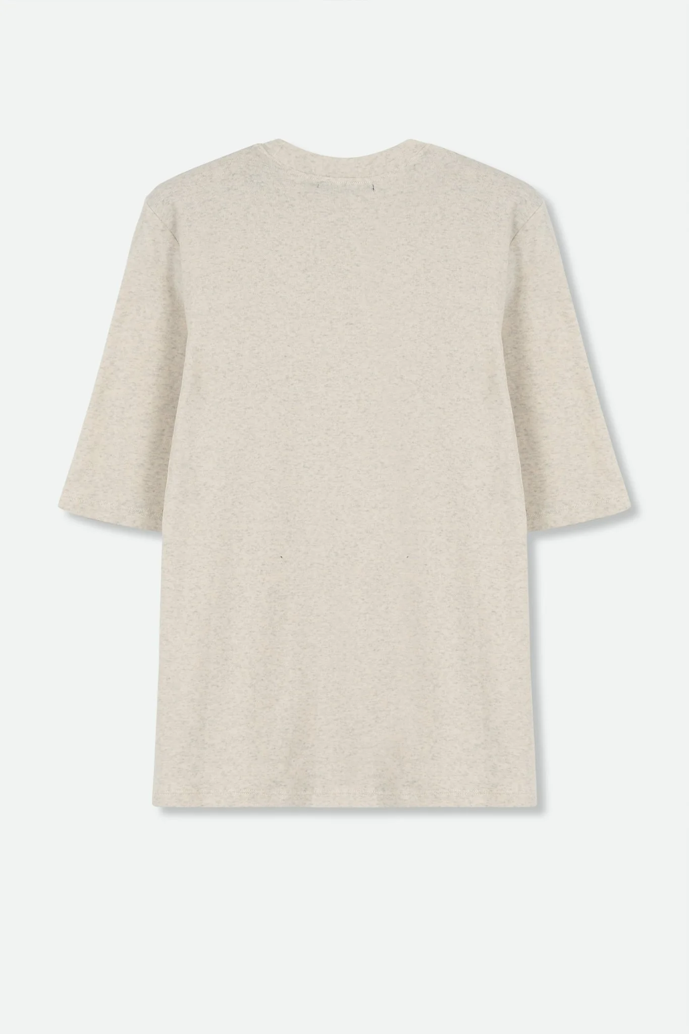 ELBOW SLEEVE CREW IN HEATHERED PIMA COTTON STRETCH - Image 3
