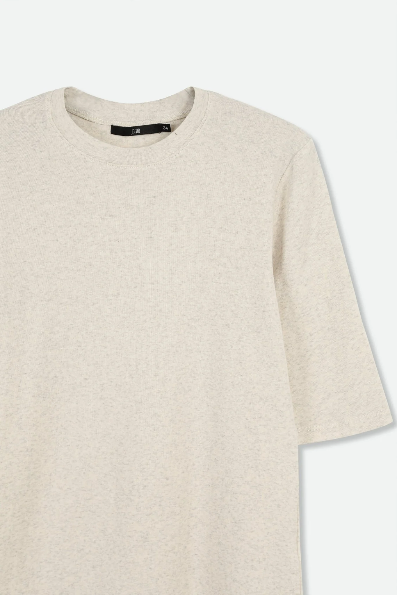 ELBOW SLEEVE CREW IN HEATHERED PIMA COTTON STRETCH - Image 4