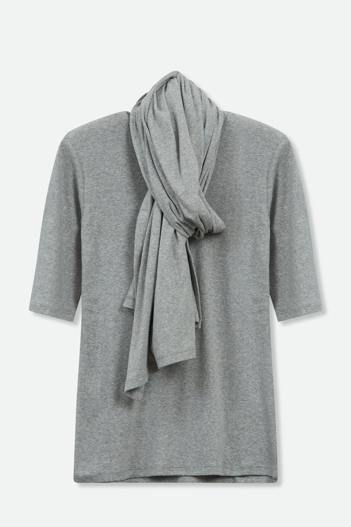 ELBOW SLEEVE CREW IN HEATHERED PIMA COTTON STRETCH - Image 7