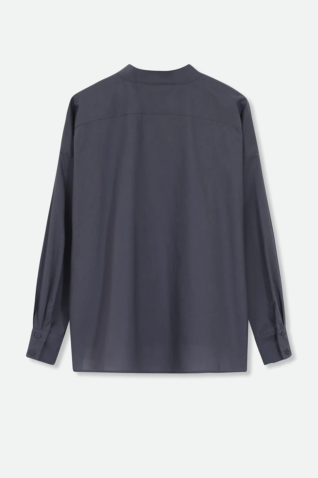 FLEUR RUFFLE SHIRT IN COTTON SLATE GREY - Image 4