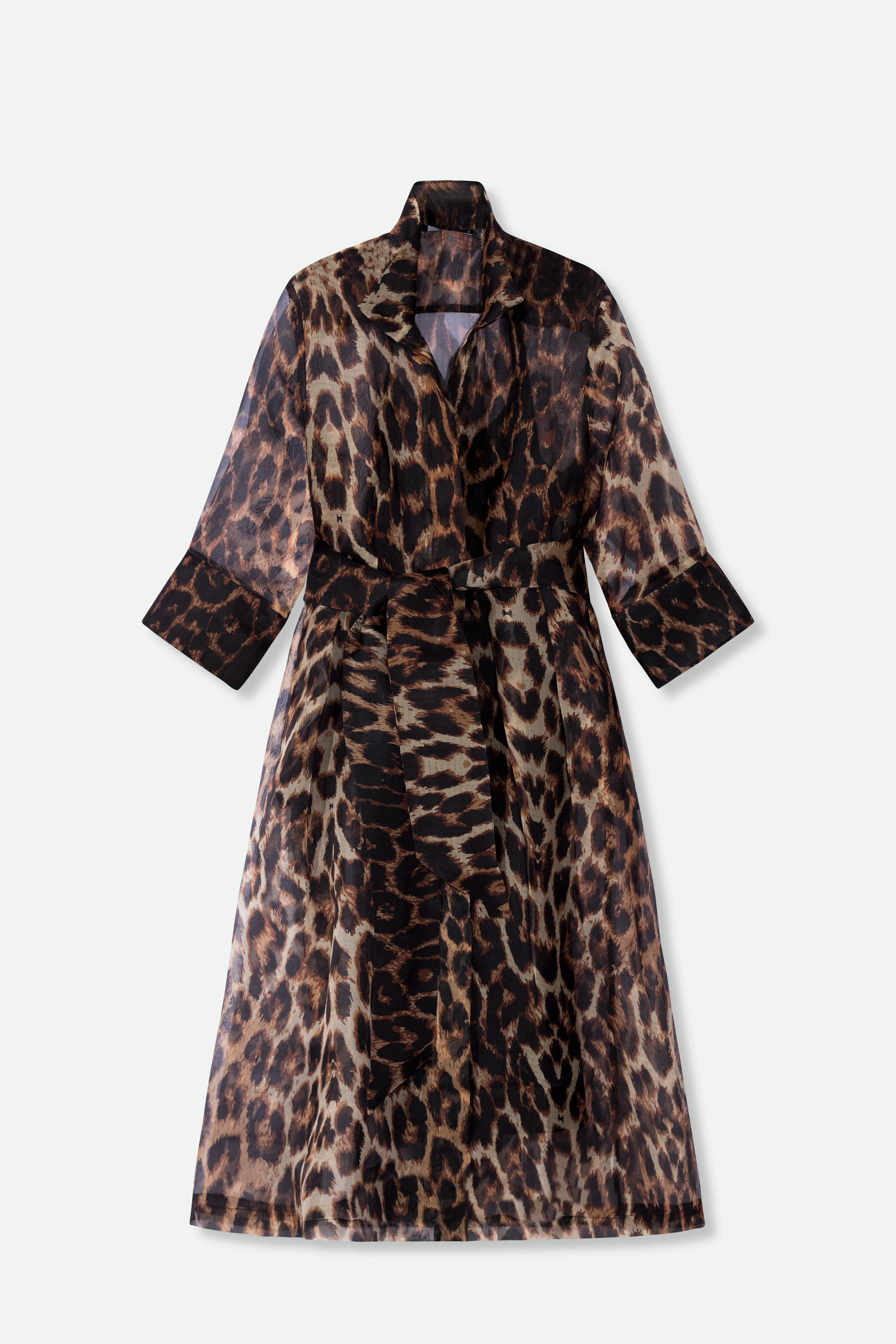 GABRIELLE DRESS IN SILK ORGANZA LEOPARD - Image 3