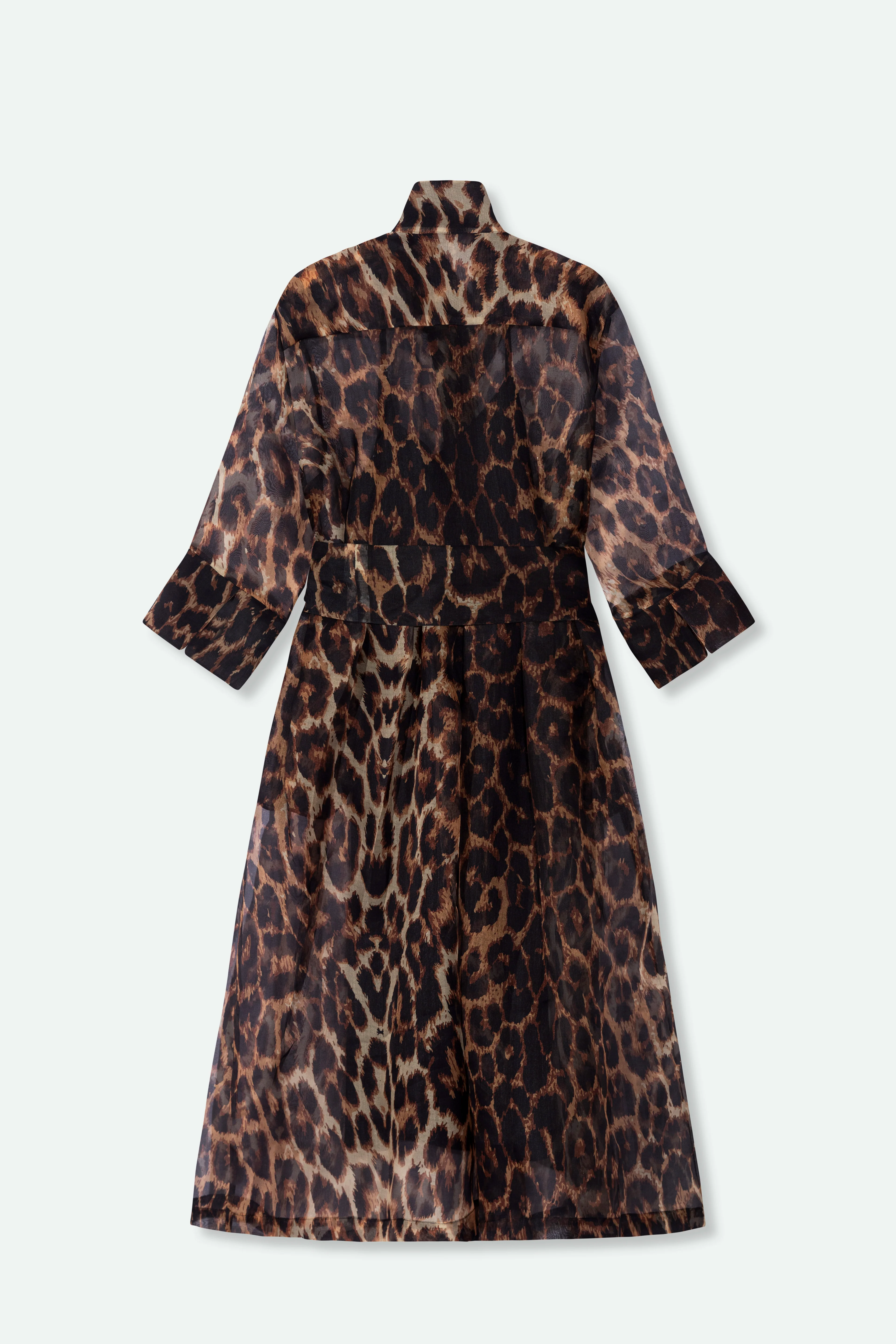 GABRIELLE DRESS IN SILK ORGANZA LEOPARD - Image 4