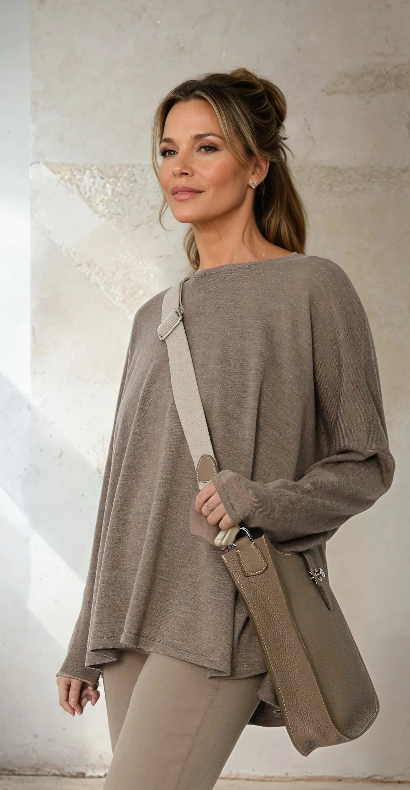 GIA ITALIAN LEATHER CROSSBODY BAG TAUPE - Image 5