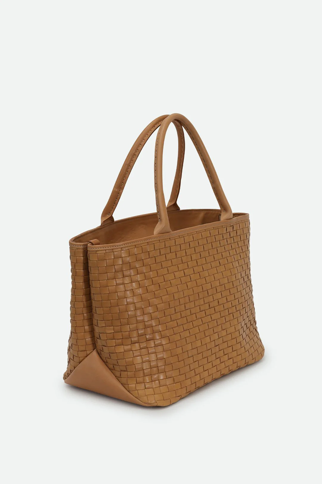 GRAZI WOVEN ITALIAN LEATHER TOTE NATURAL - Image 2