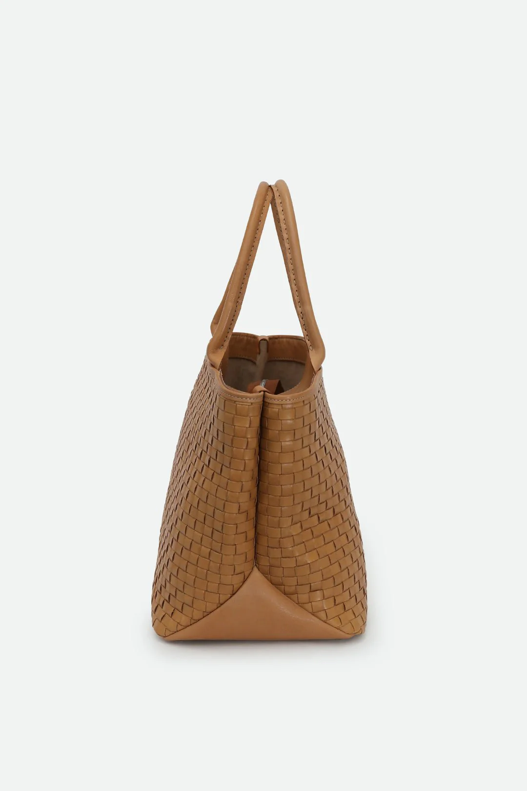 GRAZI WOVEN ITALIAN LEATHER TOTE NATURAL - Image 3
