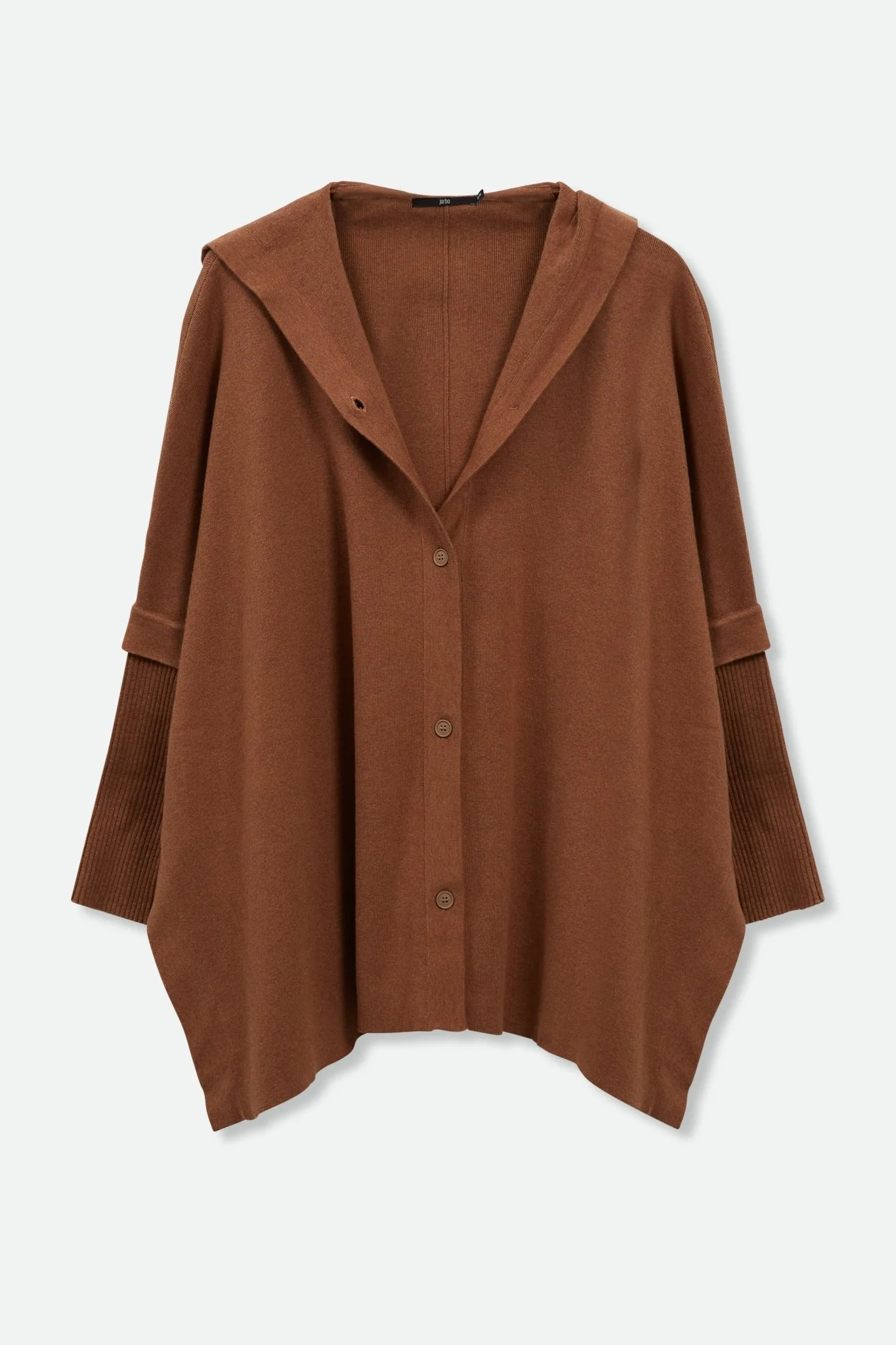 HARPER HOODED CAPE IN DOUBLE KNIT PIMA COTTON STRETCH - Image 2