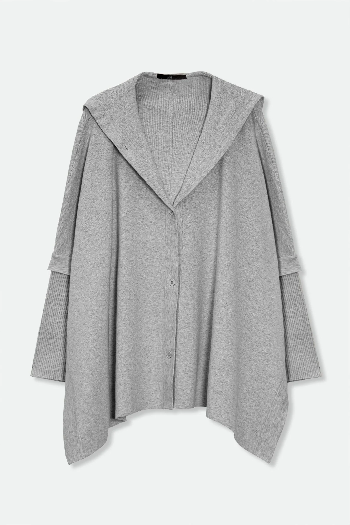 HARPER HOODED CAPE IN DOUBLE KNIT PIMA COTTON STRETCH - Image 3
