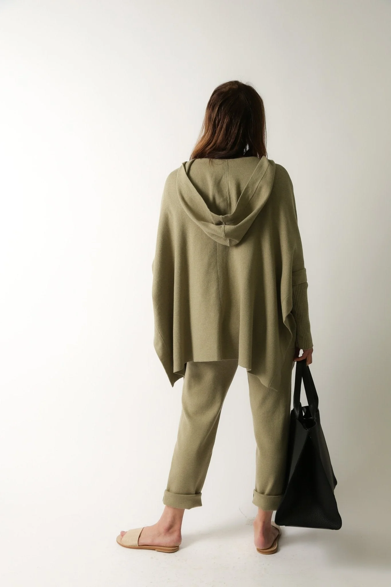 HARPER HOODED CAPE IN DOUBLE KNIT PIMA COTTON STRETCH - Image 7