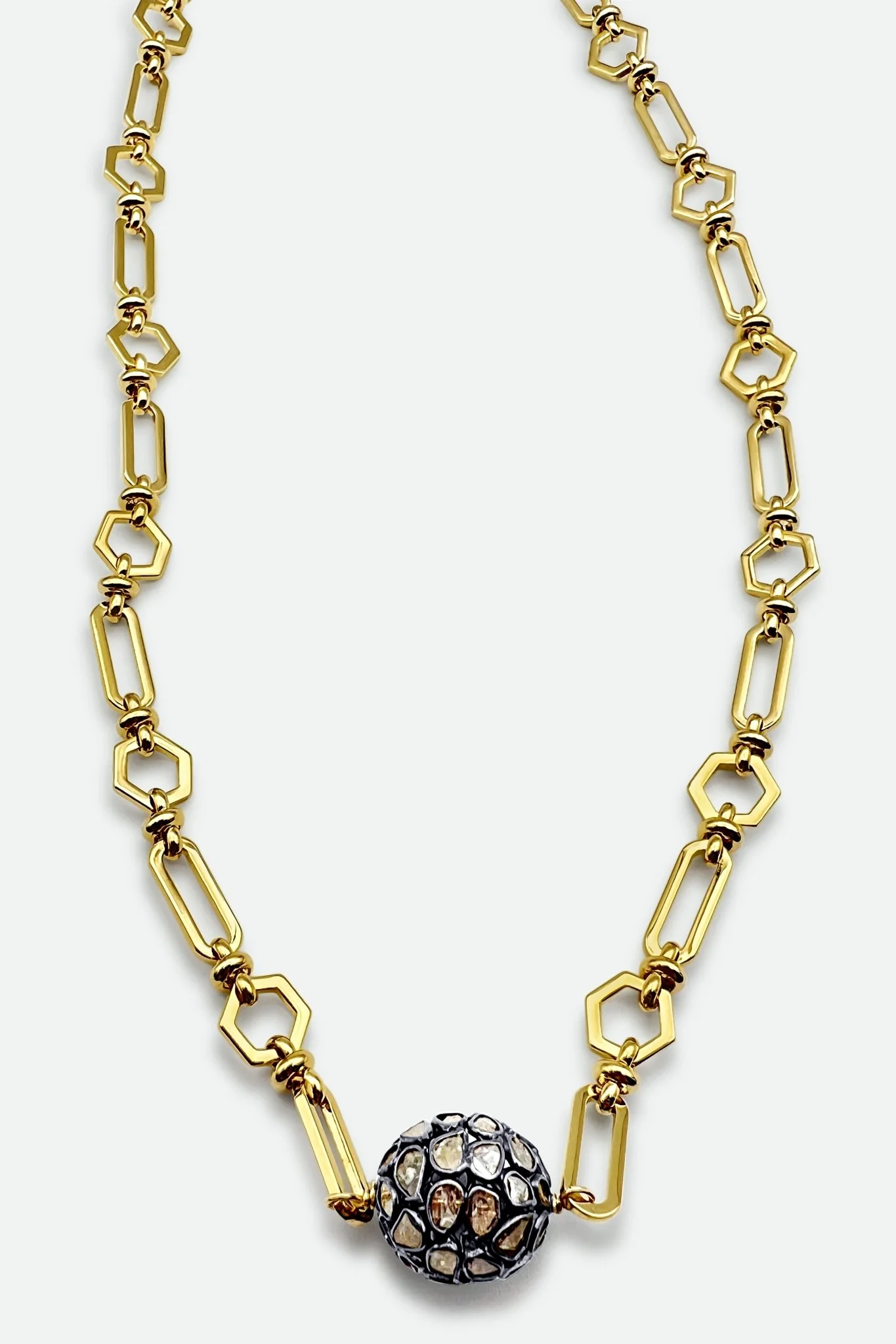 DAISY SLICED DIAMOND BALL NECKLACE
