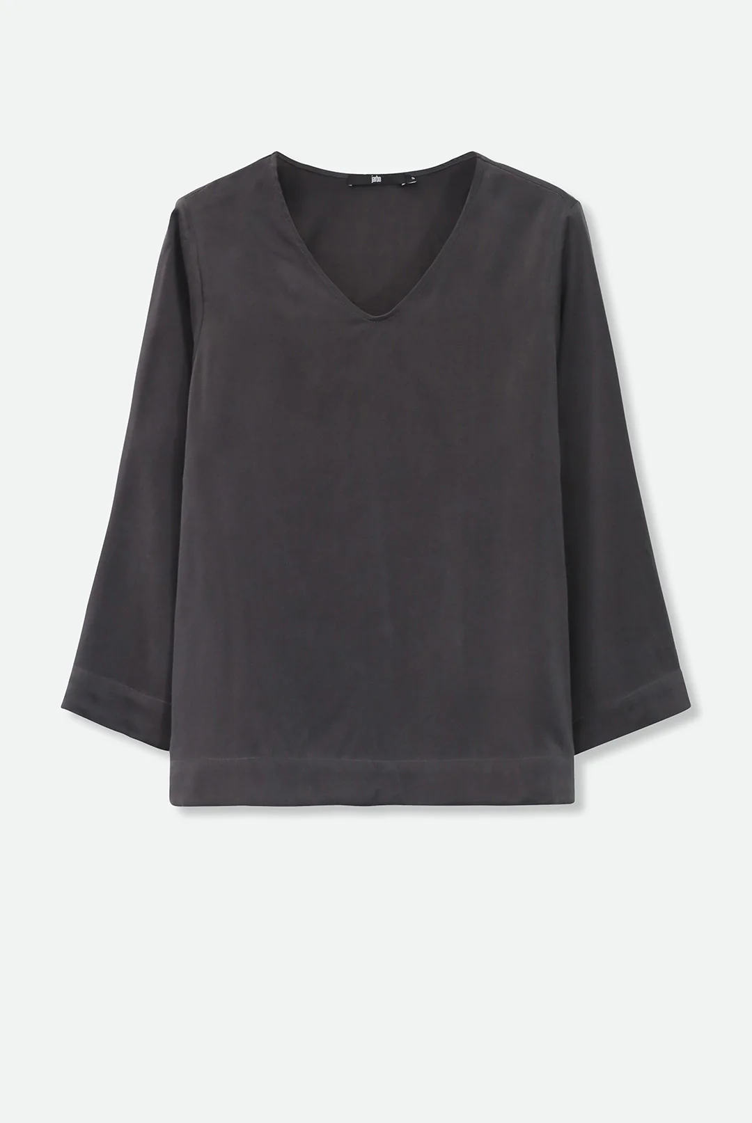 INES V-NECK TUNIC IN GARMENT DYED SILK CHARMEUSE - Image 2