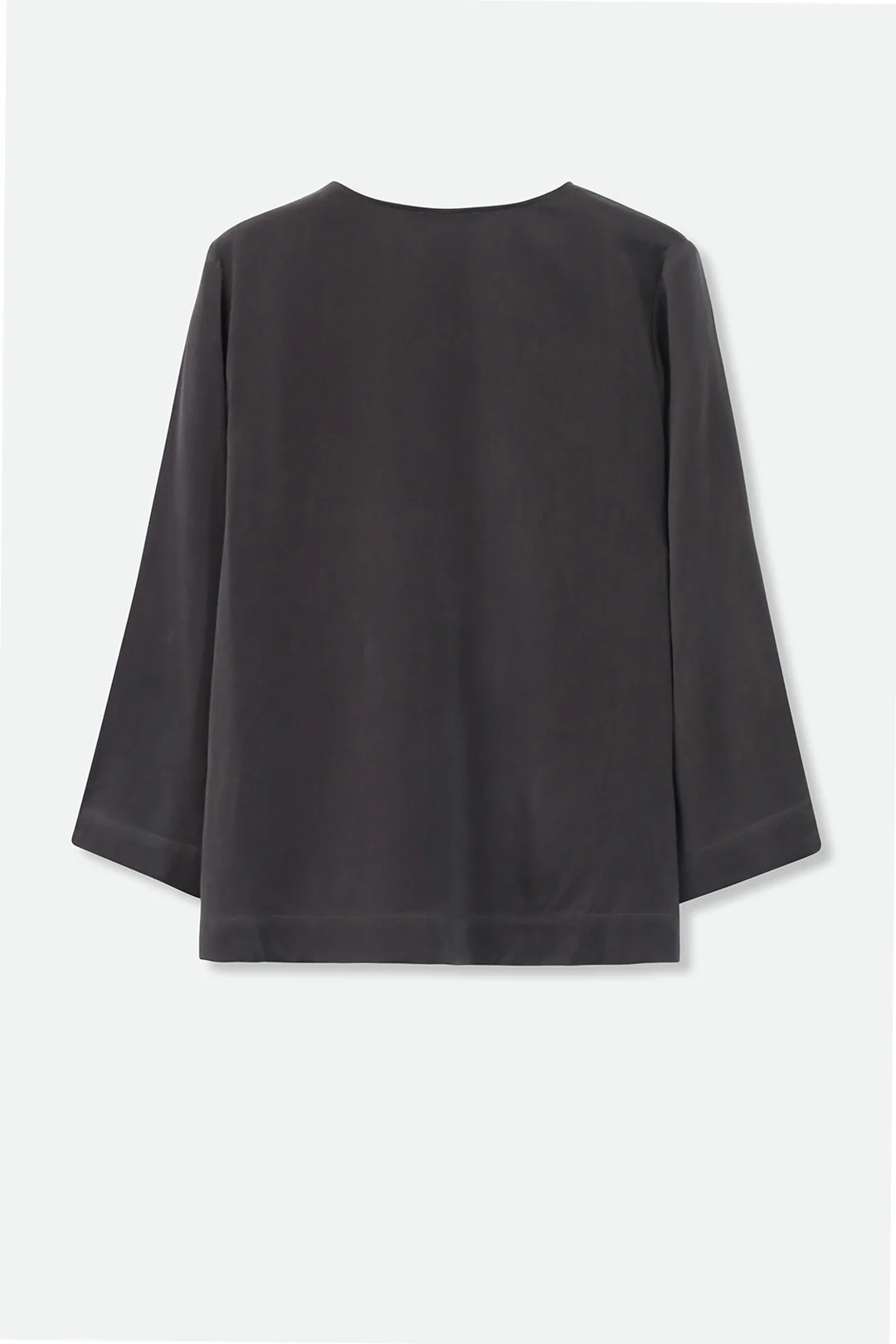 INES V-NECK TUNIC IN GARMENT DYED SILK CHARMEUSE - Image 4