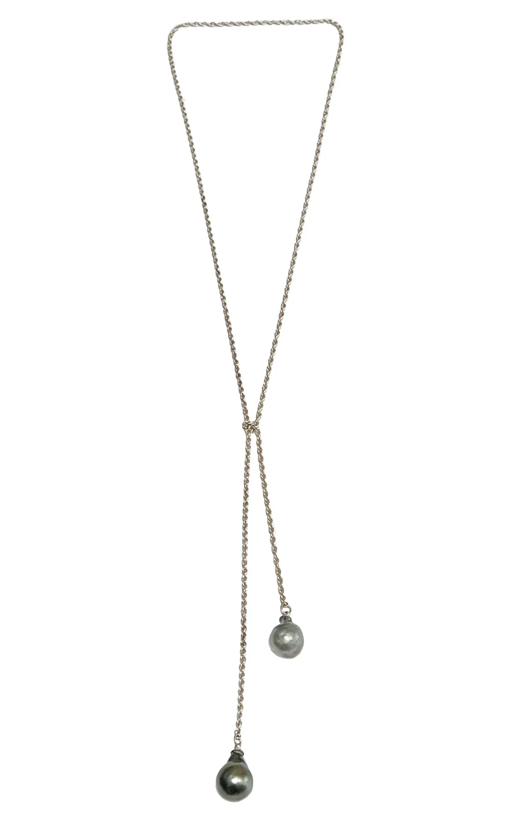 STERLING SILVER TAHITIAN PEARL NEGLIGE NECKLACE