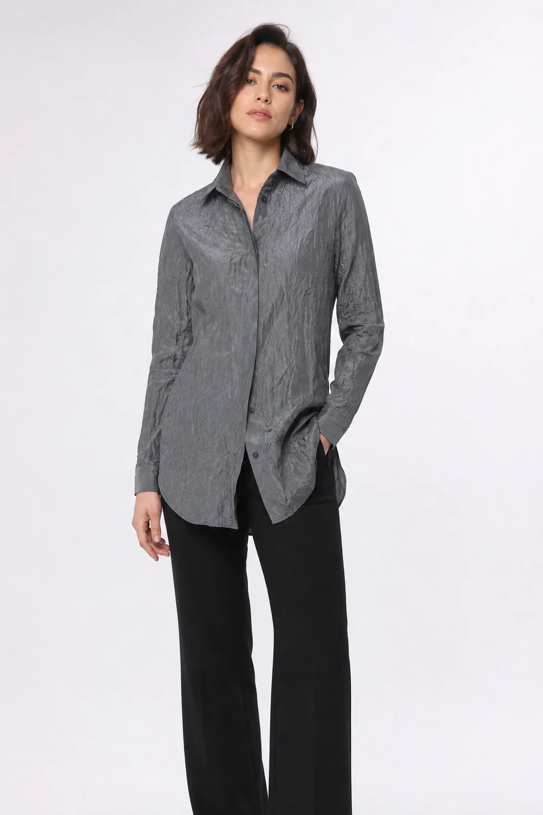 SFIZIO TEXTURED COTTON-SILK PERFECT SHIRT - Image 8