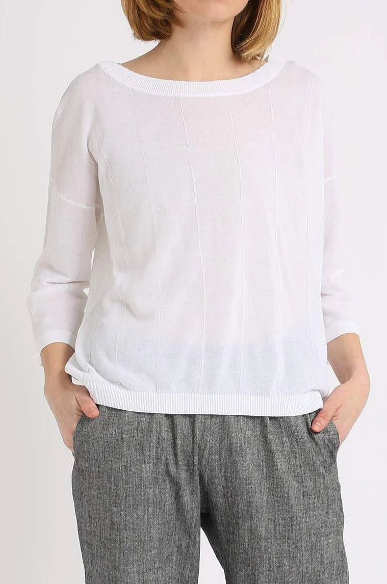STRATUS STRIPED WIDE NECK TOP IN HIGH TWIST COTTON - Image 5