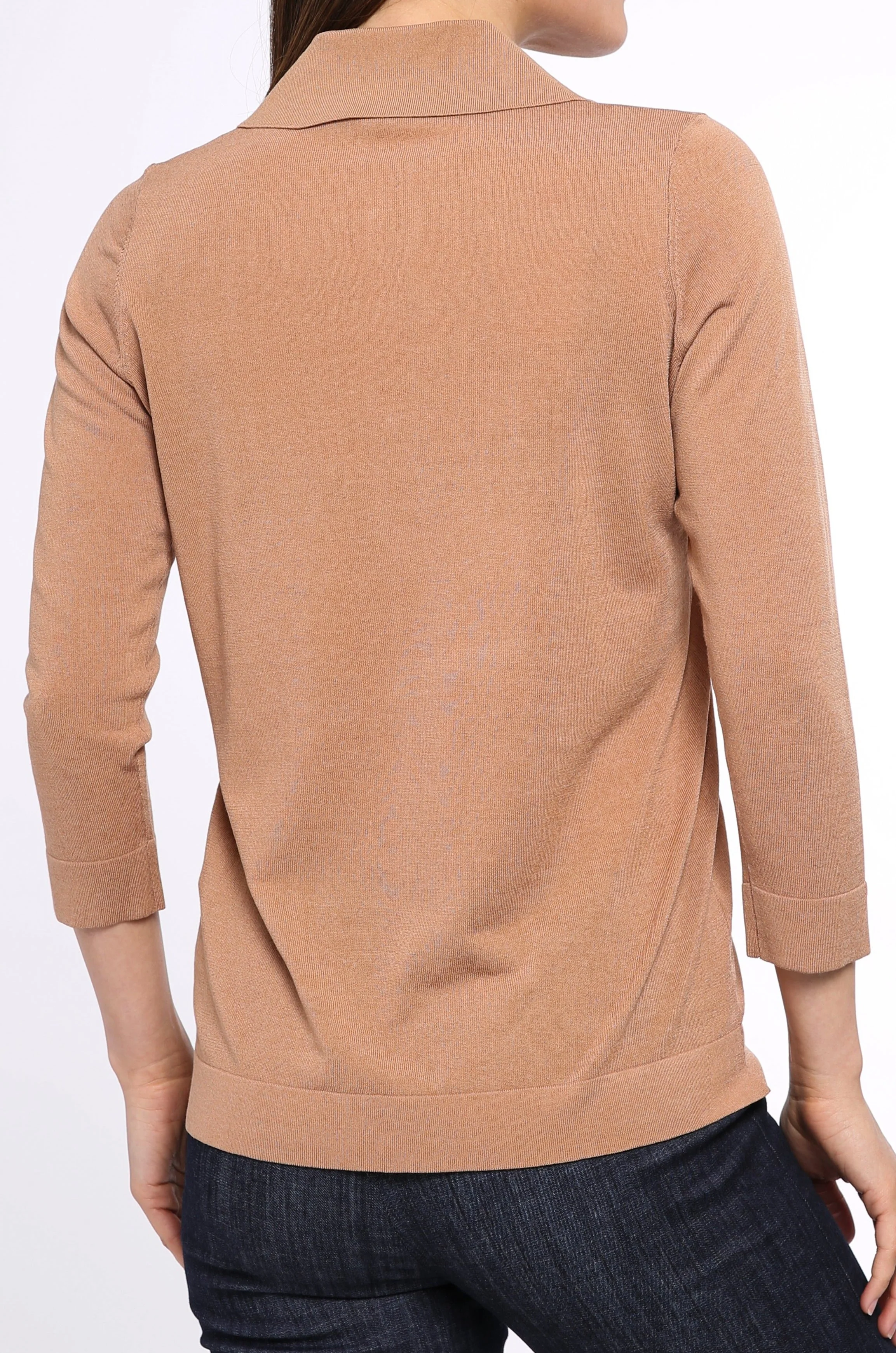 COVERED BUTTON POLO IN ITALIAN HIGH TWIST COTTON - Image 2