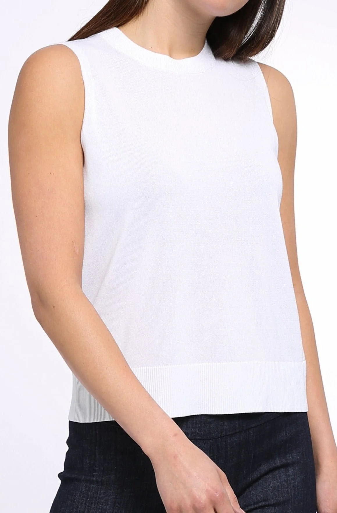 LIA SLEEVELESS CREW IN HIGH TWIST COTTON - Image 2