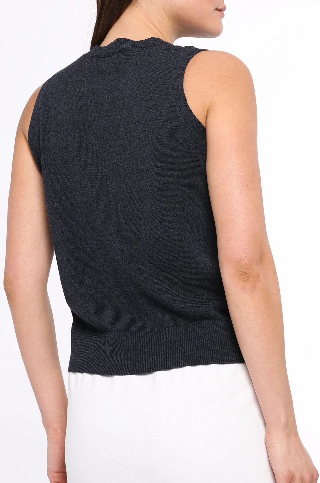 LIA SLEEVELESS CREW IN HIGH TWIST COTTON - Image 4