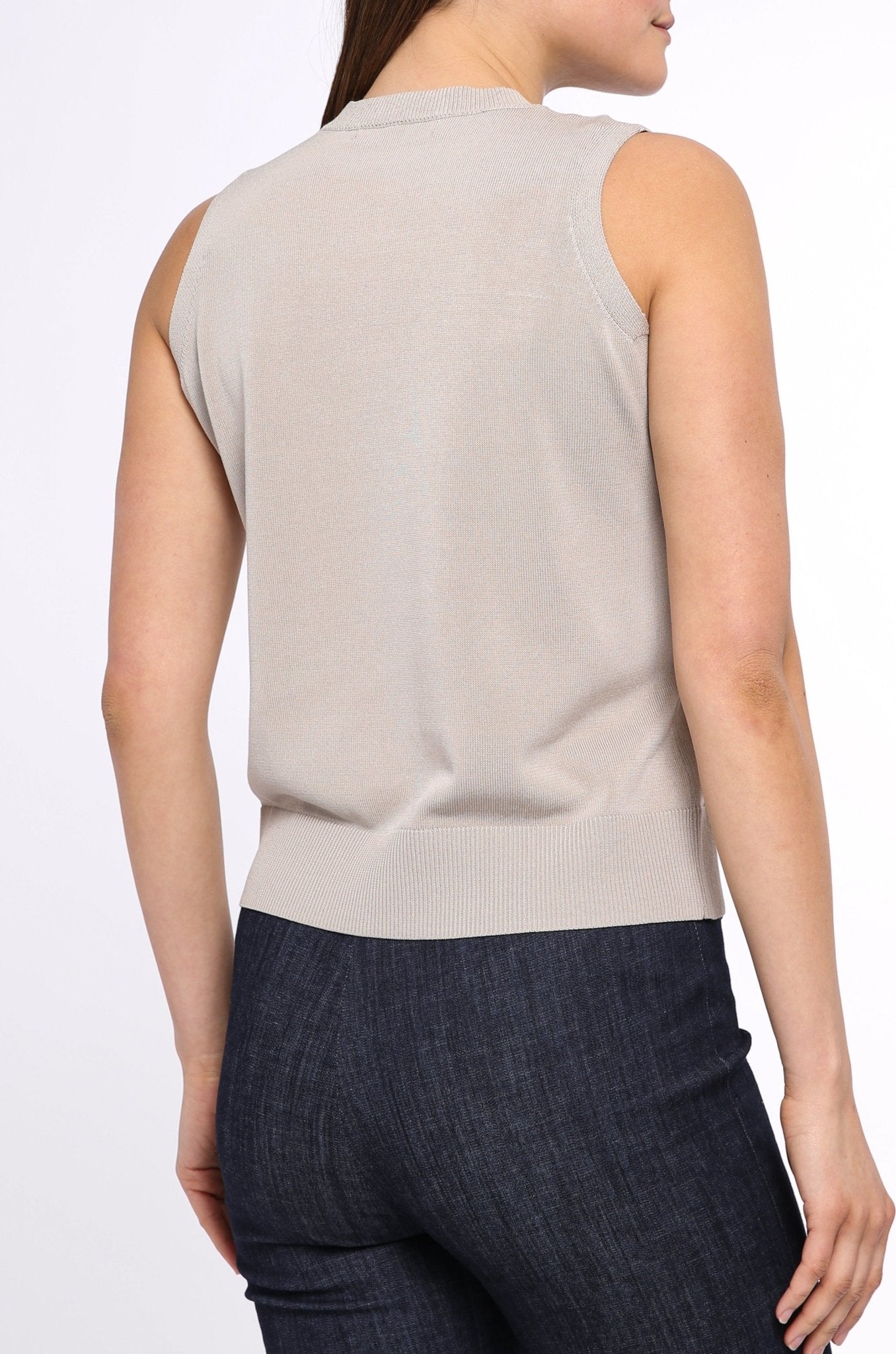 LIA SLEEVELESS CREW IN HIGH TWIST COTTON - Image 7