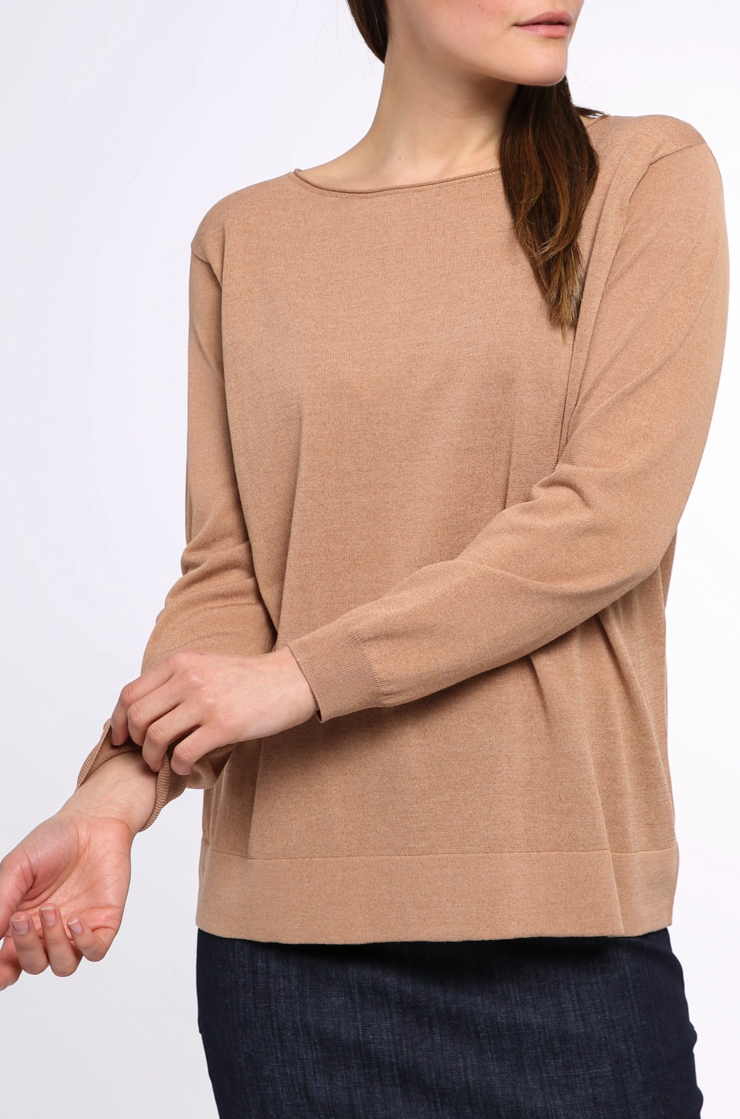 BOYFRIEND BOATNECK PULLOVER IN HIGH TWIST COTTON - Image 2