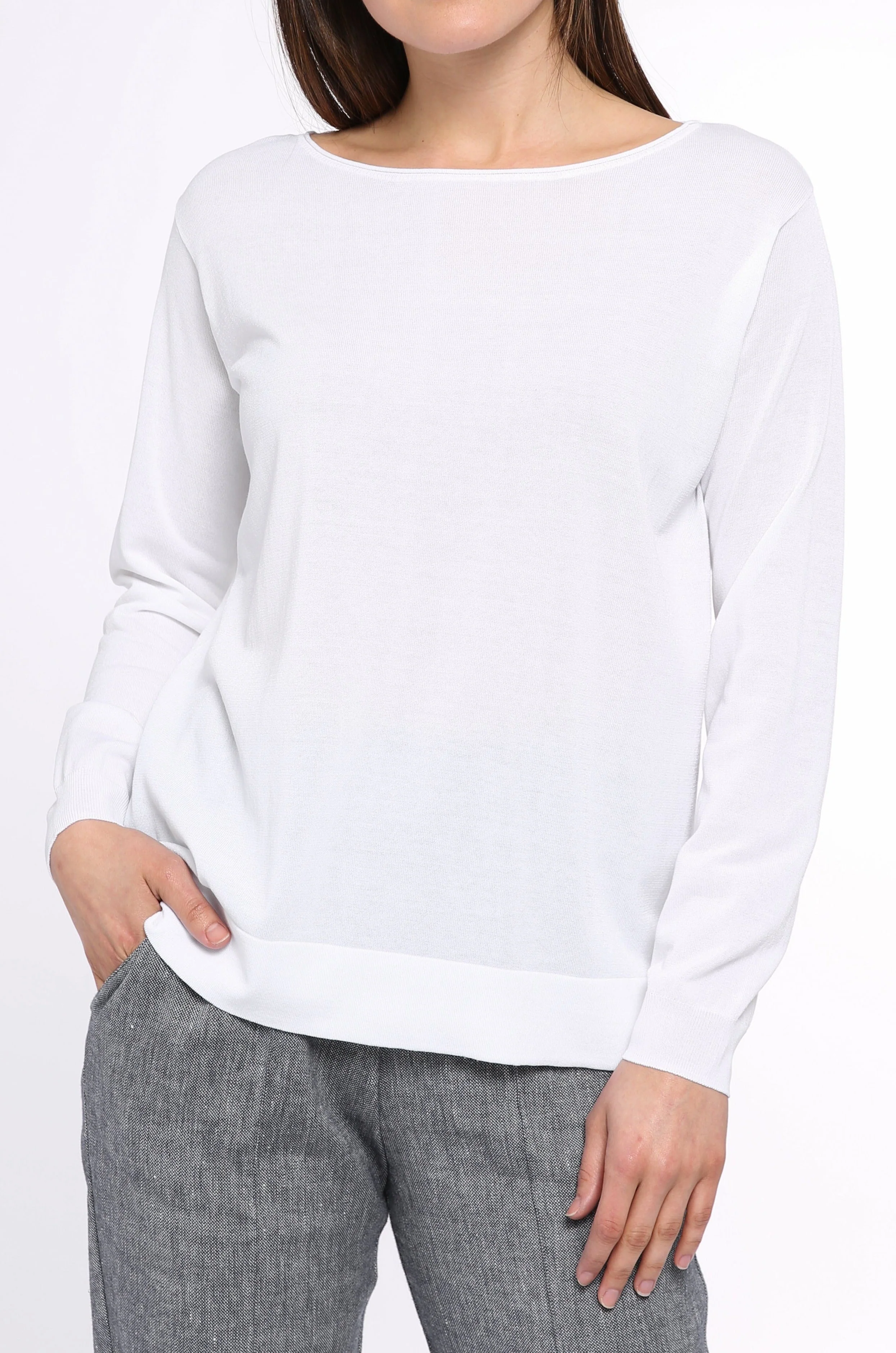BOYFRIEND BOATNECK PULLOVER IN HIGH TWIST COTTON - Image 5