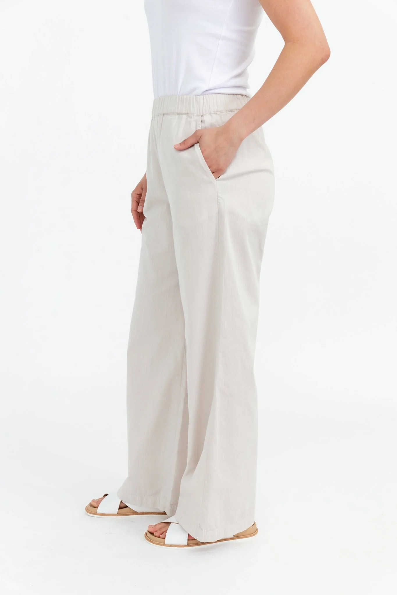 PARA WIDE LEG PANT IN SOFT GARMENT DYED COTTON - Image 2