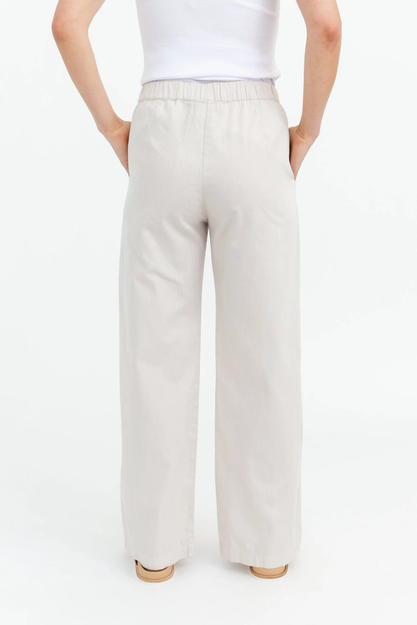PARA WIDE LEG PANT IN SOFT GARMENT DYED COTTON - Image 3