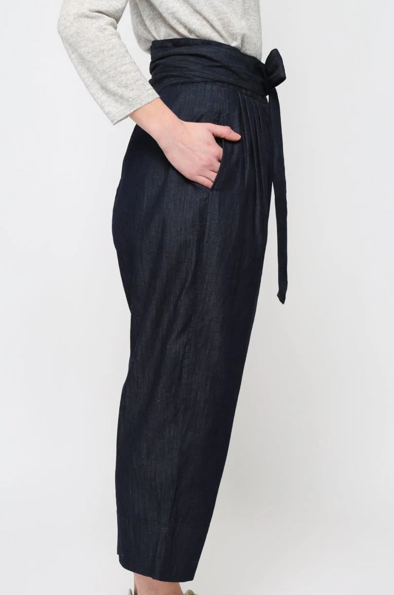 TIE PANT IN ITALIAN LIGHTWEIGHT DENIM - Image 3