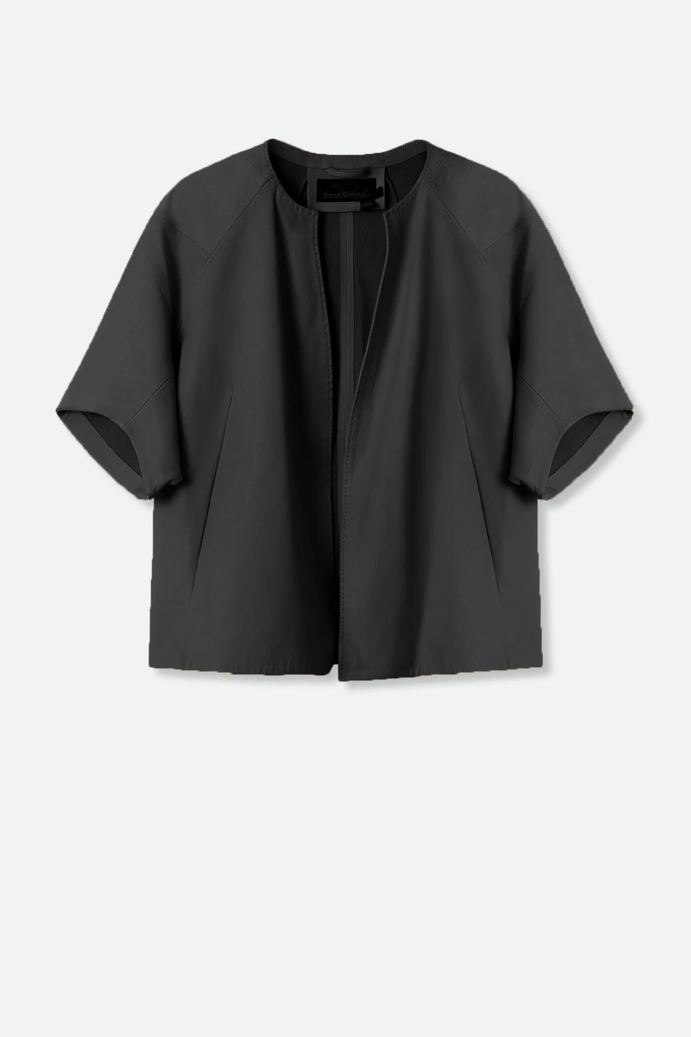 KIMI CROPPED KIMONO TIE JACKET IN ITALIAN LEATHER - Image 4