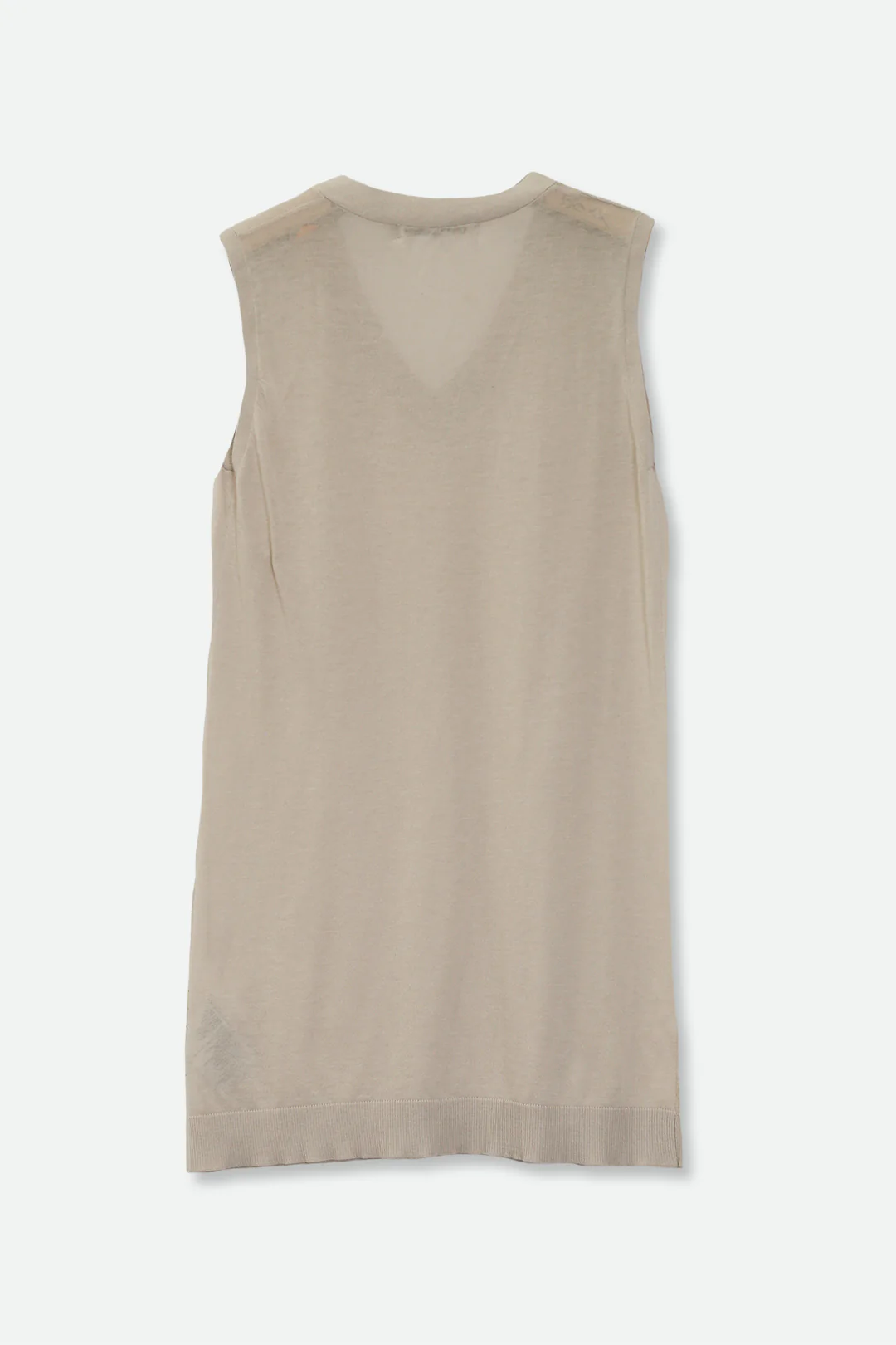 V NECK SLEEVELESS TOP IN FINE GAUGE COTTON - Image 4